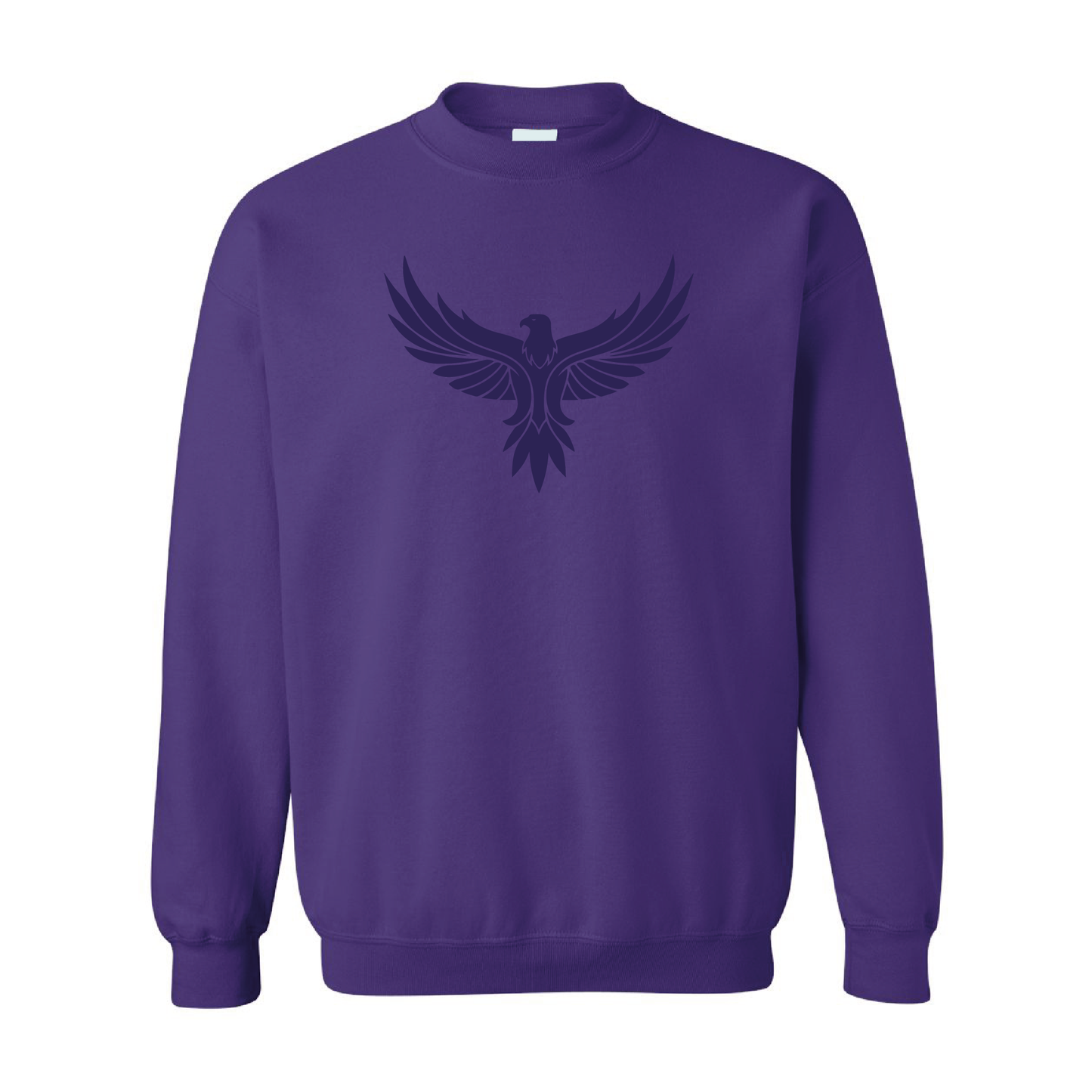 Eagle with Wings Spread Graphic | Tone-On-Tone Crewneck Sweatshirt | 20 Colors