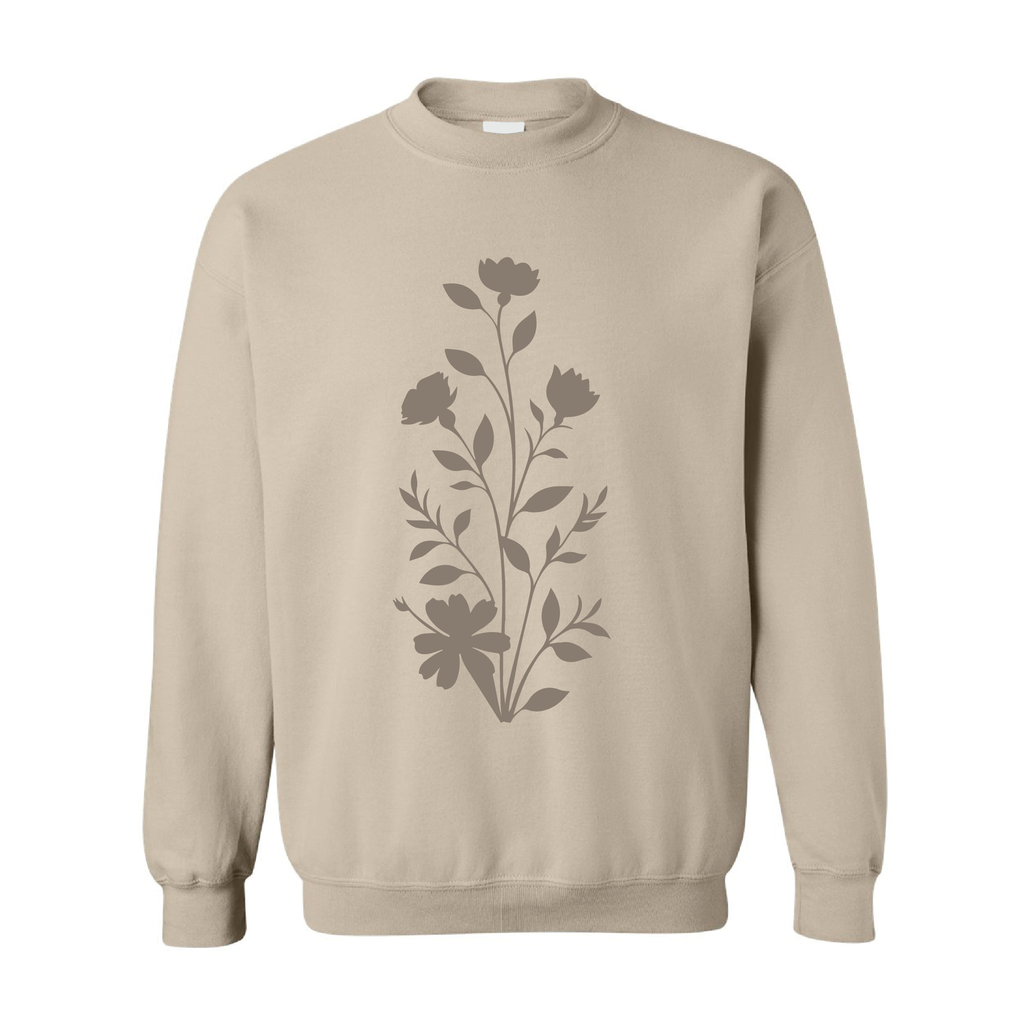 Floral Graphic | Tone-On-Tone Crewneck Sweatshirt | 20 Colors