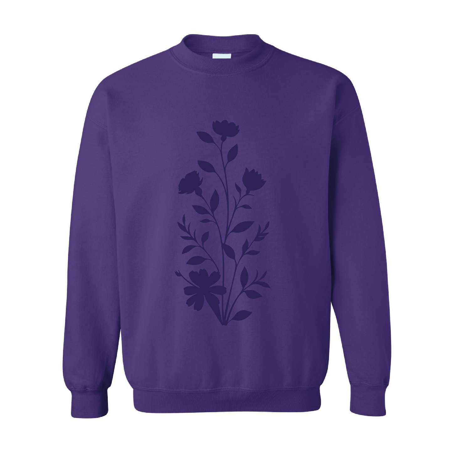 Floral Graphic | Tone-On-Tone Crewneck Sweatshirt | 20 Colors