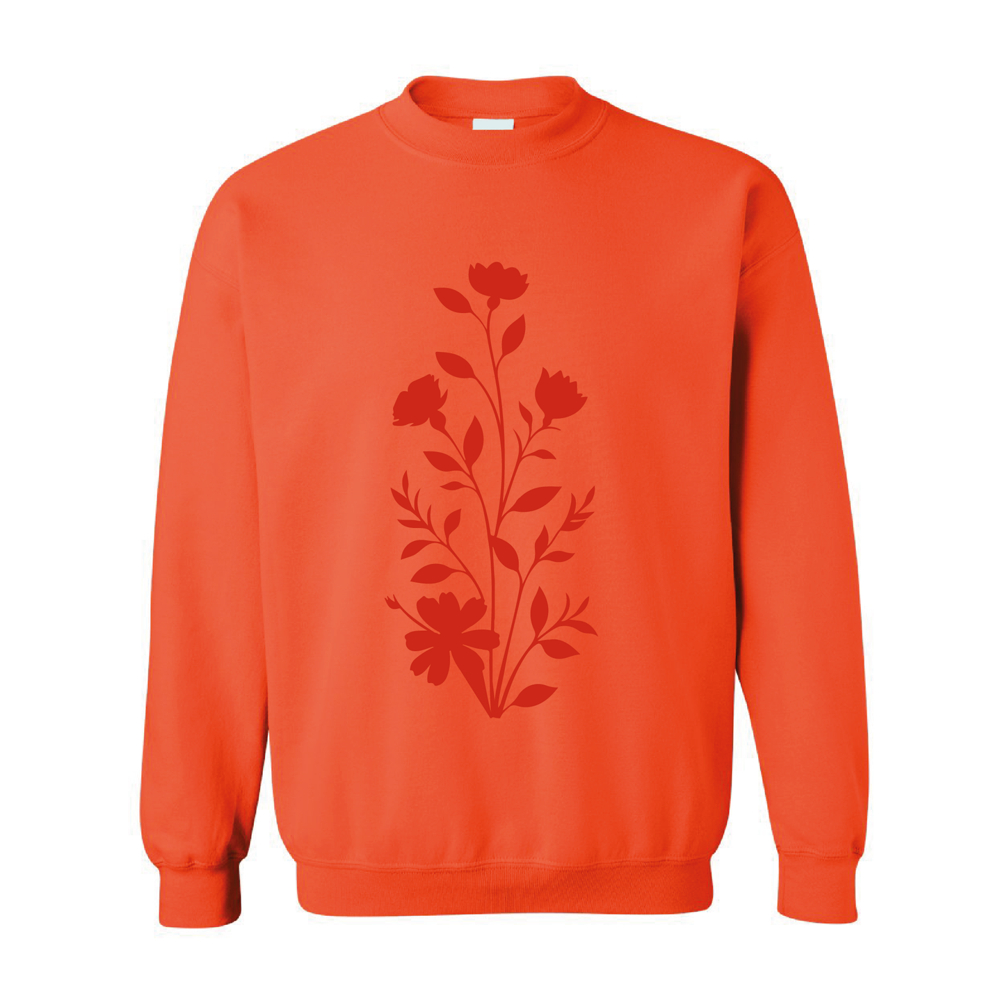 Floral Graphic | Tone-On-Tone Crewneck Sweatshirt | 20 Colors