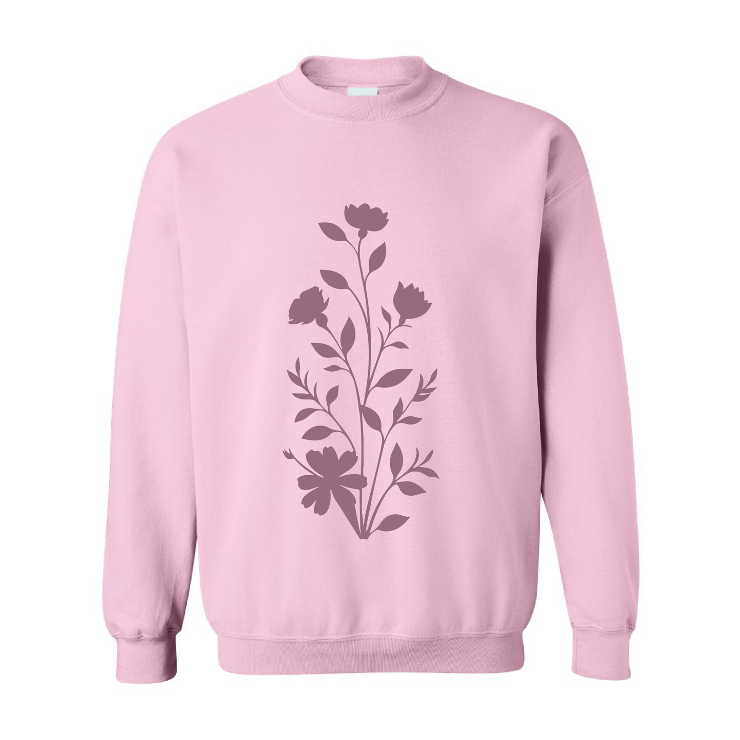 Floral Graphic | Tone-On-Tone Crewneck Sweatshirt | 20 Colors