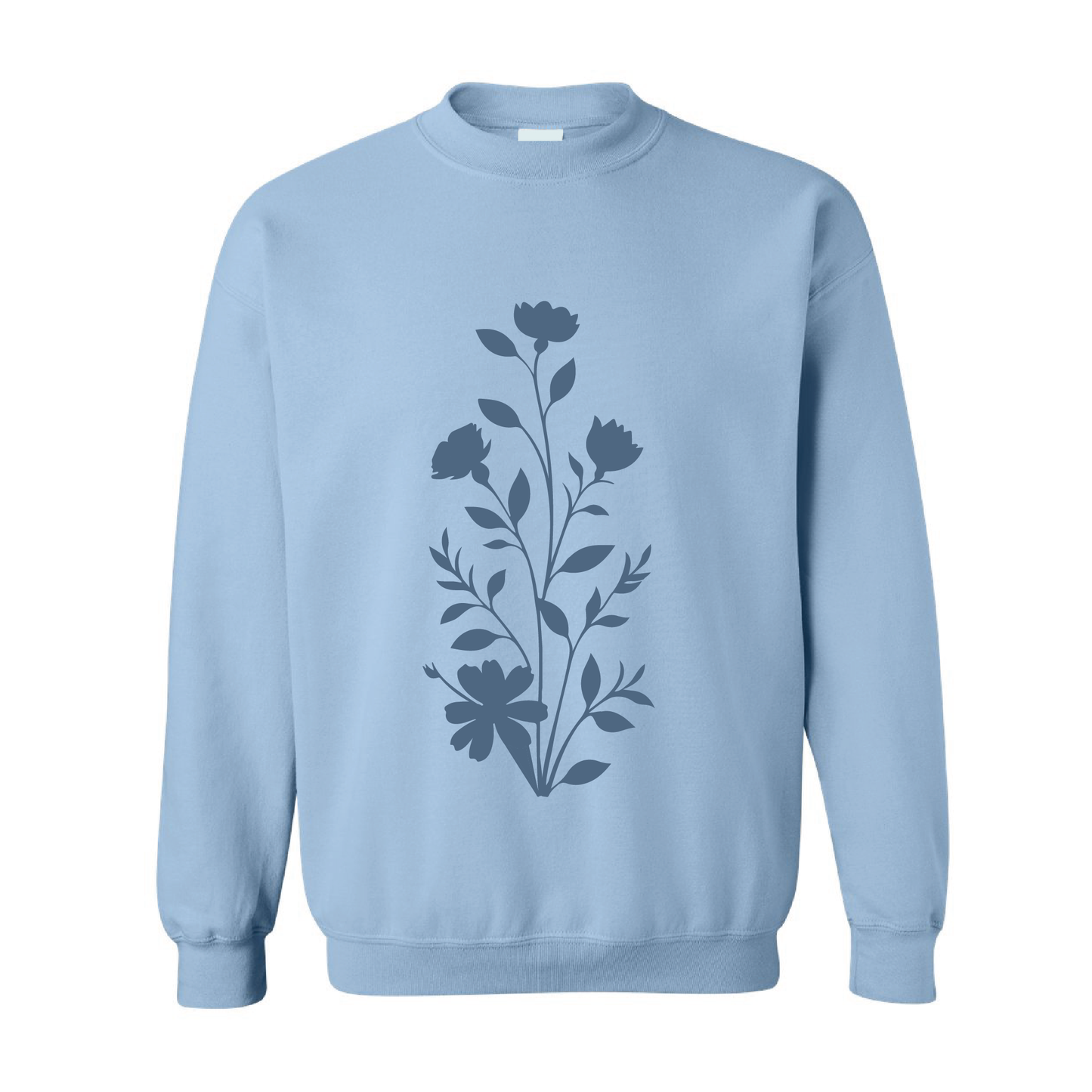 Floral Graphic | Tone-On-Tone Crewneck Sweatshirt | 20 Colors