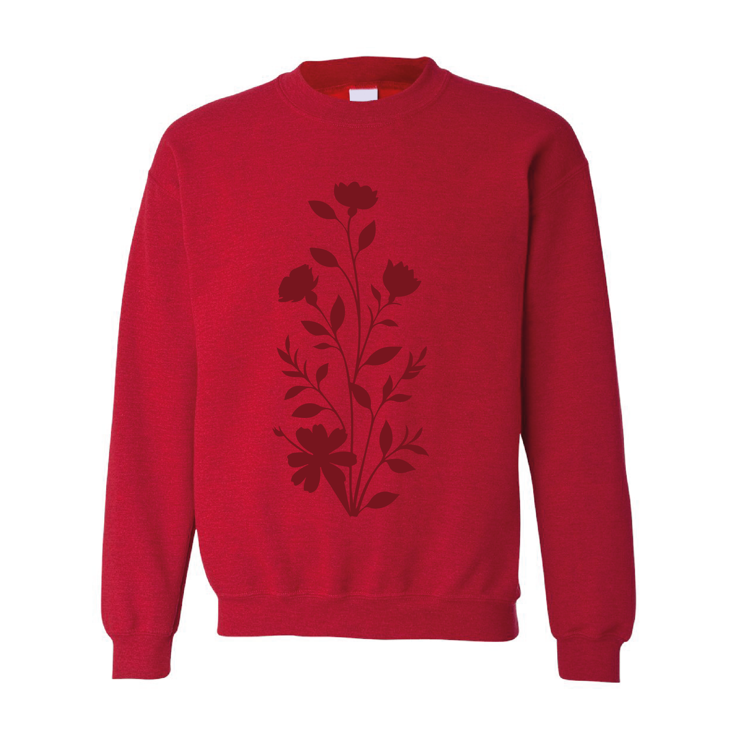 Floral Graphic | Tone-On-Tone Crewneck Sweatshirt | 20 Colors