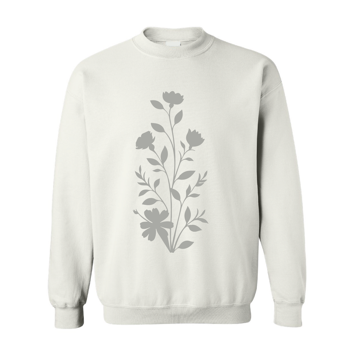 Floral Graphic | Tone-On-Tone Crewneck Sweatshirt | 20 Colors