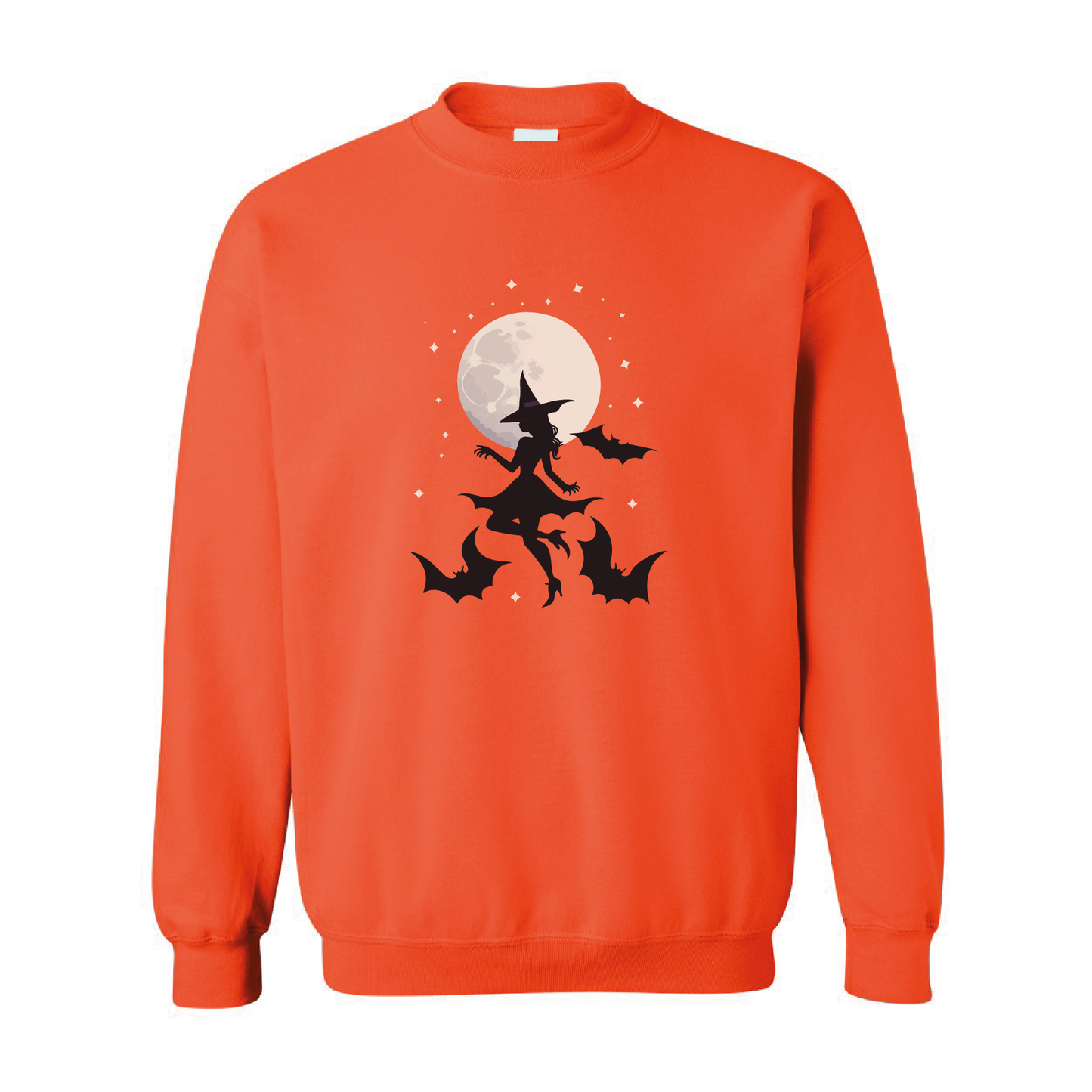 Witch and Bats Full Moon Crewneck Sweatshirt | 20 Colors