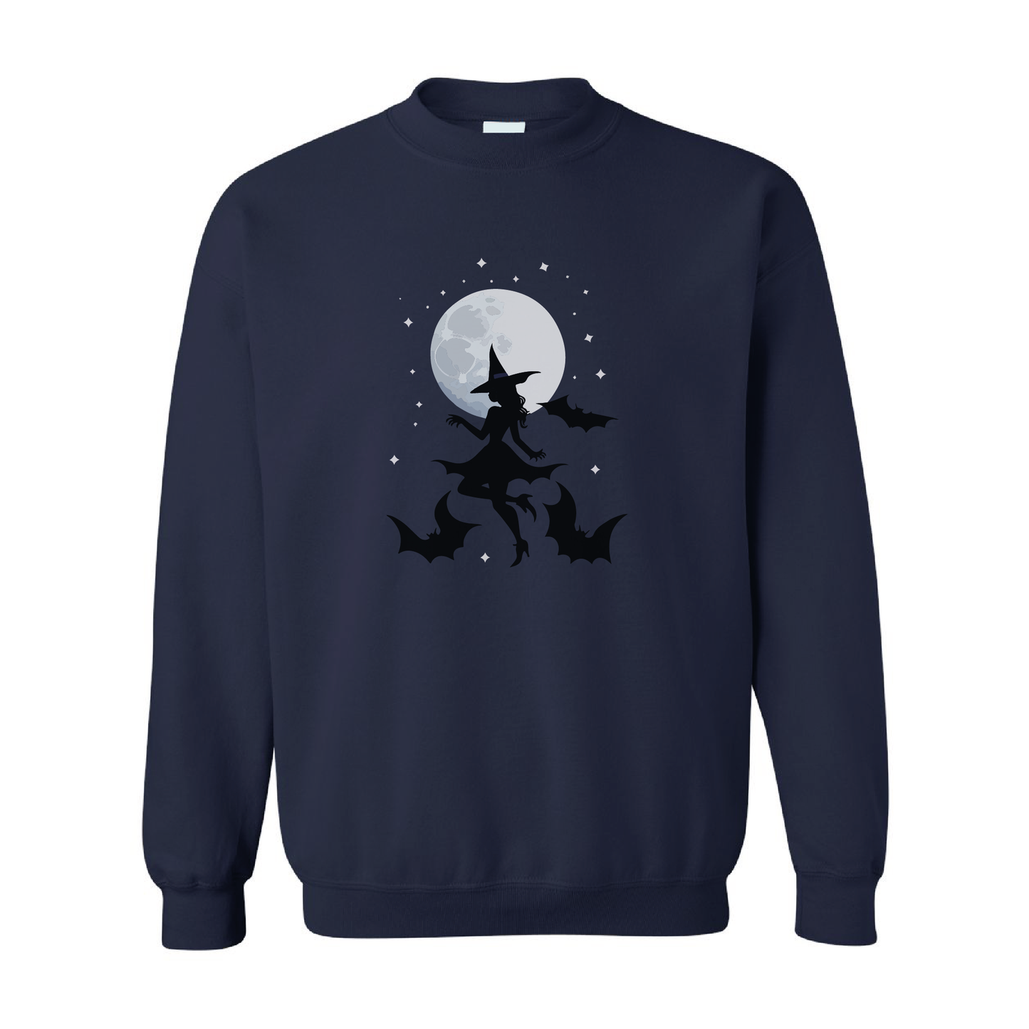 Witch and Bats Full Moon Crewneck Sweatshirt | 20 Colors