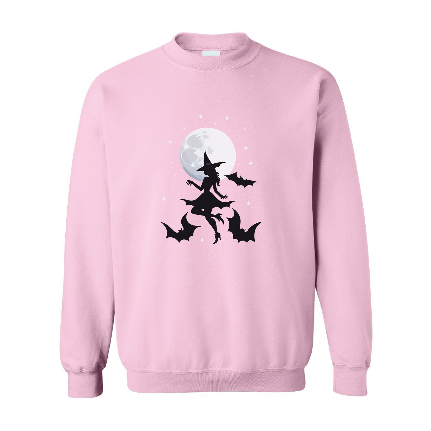 Witch and Bats Full Moon Crewneck Sweatshirt | 20 Colors