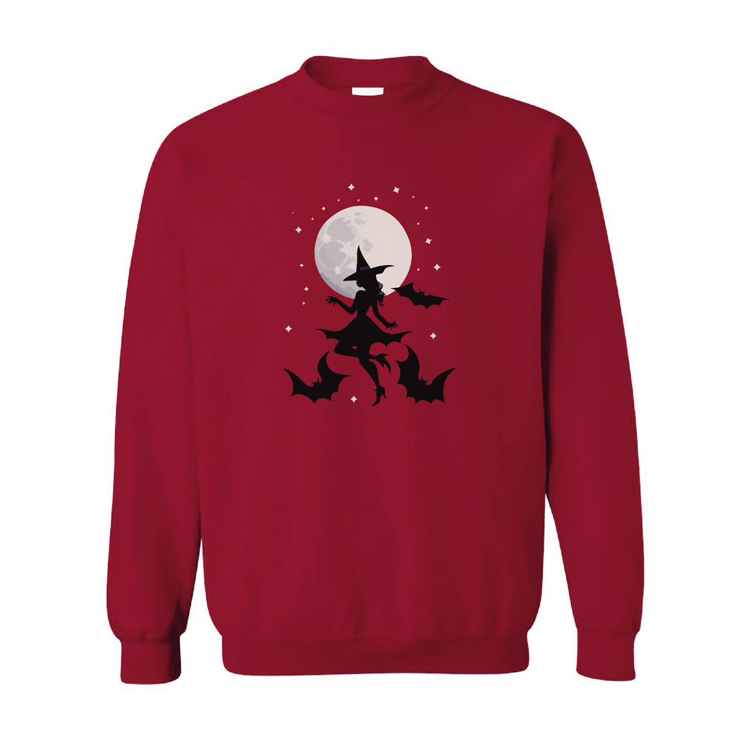 Witch and Bats Full Moon Crewneck Sweatshirt | 20 Colors