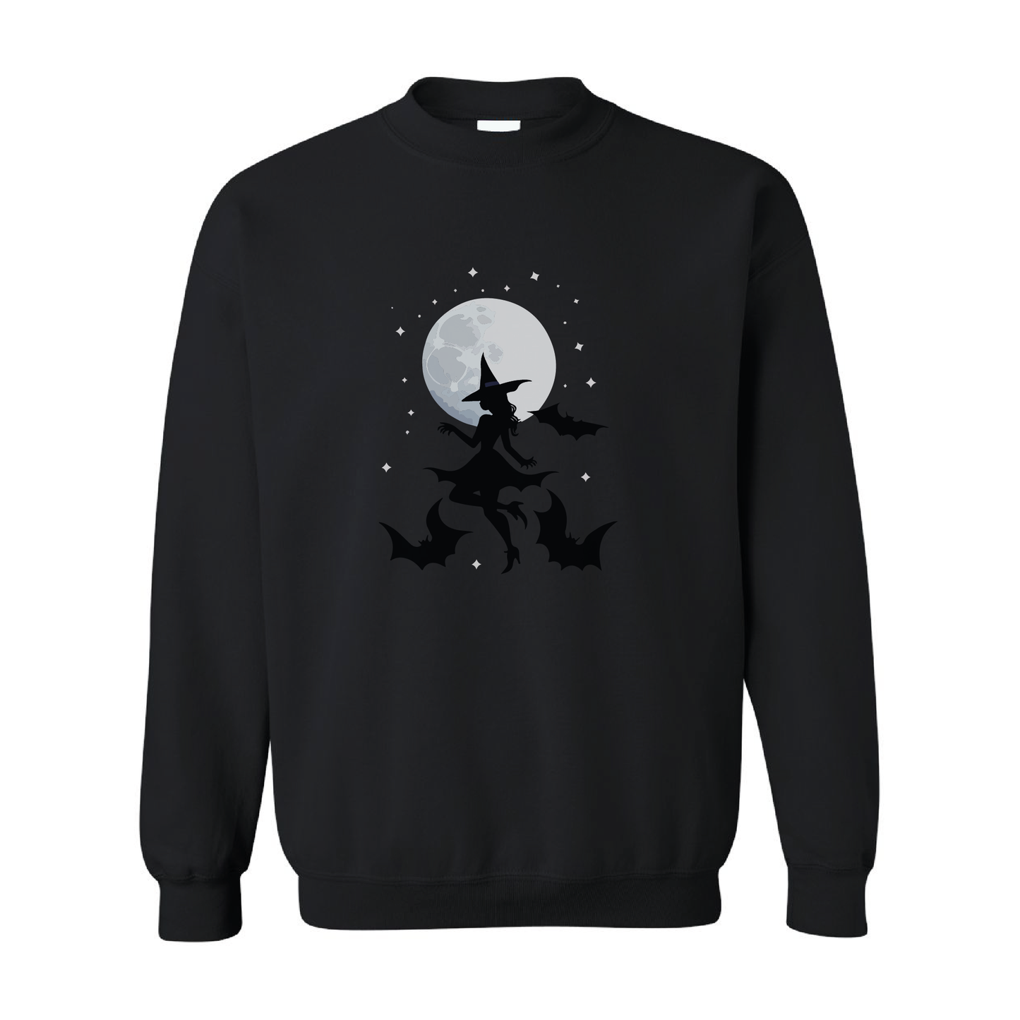 Witch and Bats Full Moon Crewneck Sweatshirt | 20 Colors