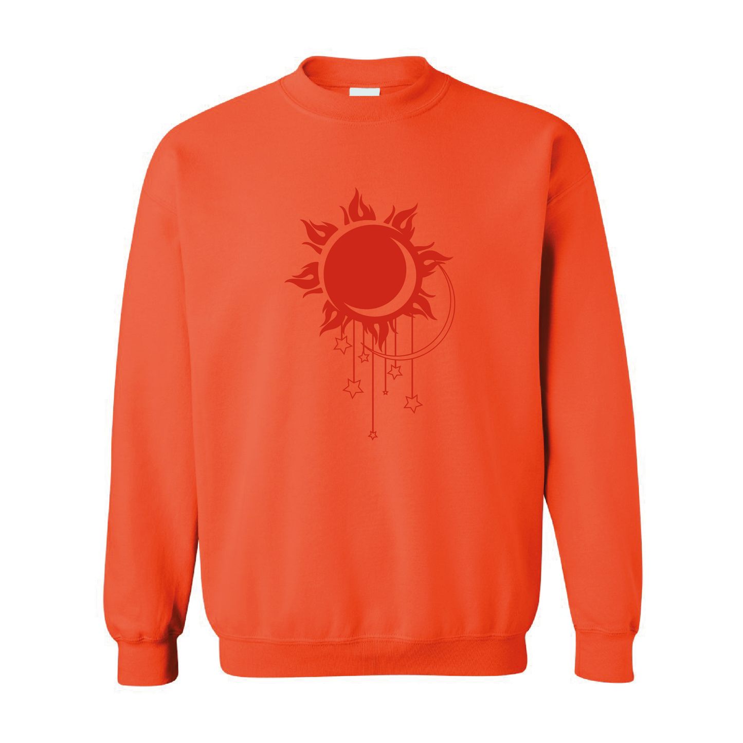 Moon Stars Sun Graphic | Tone-On-Tone Crewneck Sweatshirt | 20 Colors