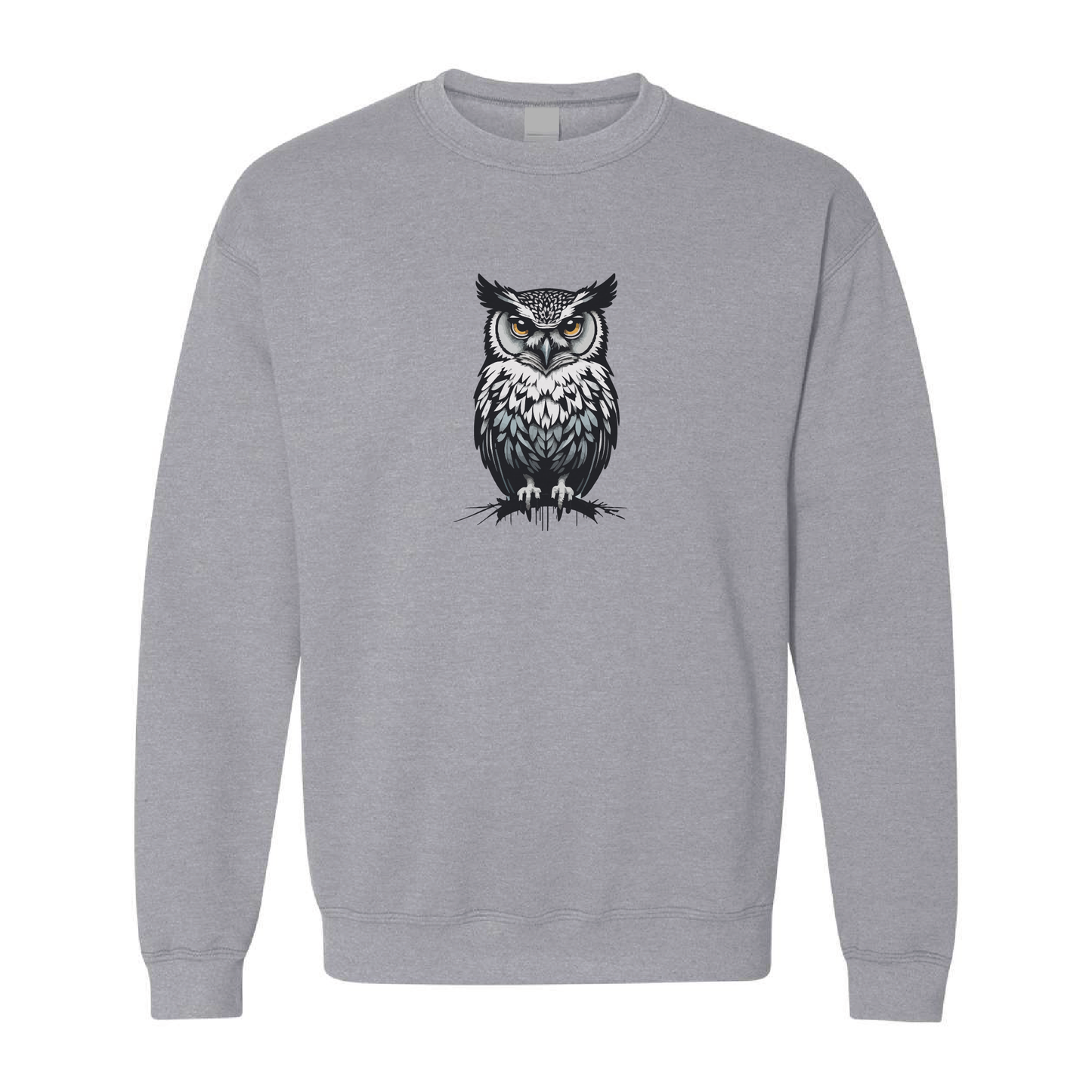 Owl Illustration Graphic Crewneck Sweatshirt | 20 Colors