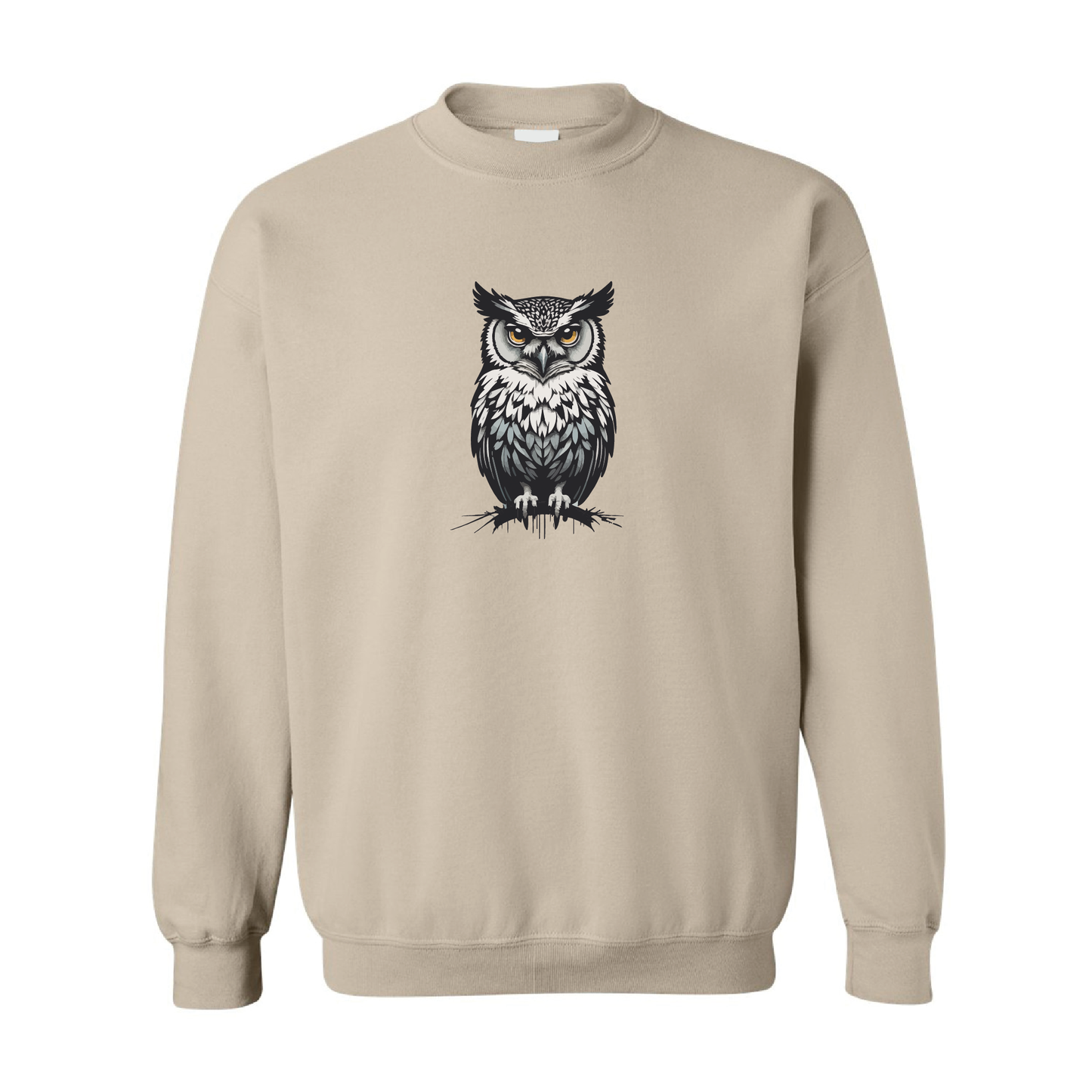 Owl Illustration Graphic Crewneck Sweatshirt | 20 Colors