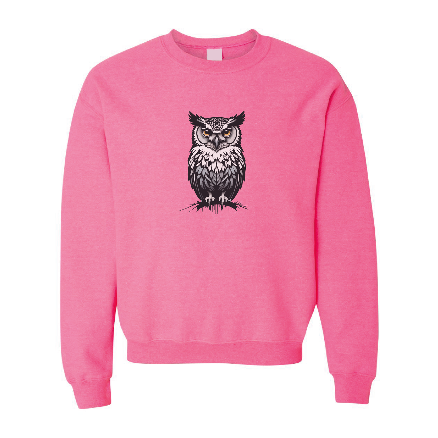 Owl Illustration Graphic Crewneck Sweatshirt | 20 Colors