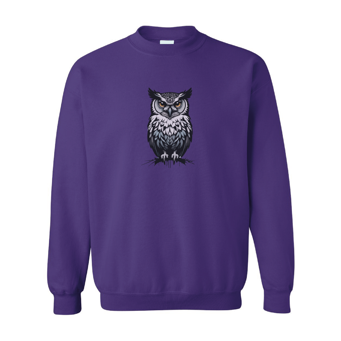 Owl Illustration Graphic Crewneck Sweatshirt | 20 Colors