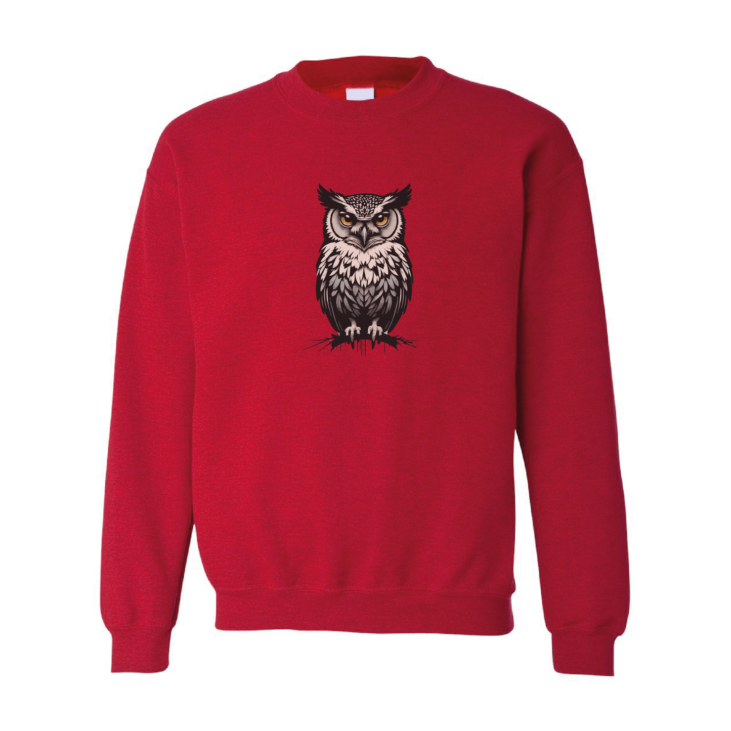 Owl Illustration Graphic Crewneck Sweatshirt | 20 Colors