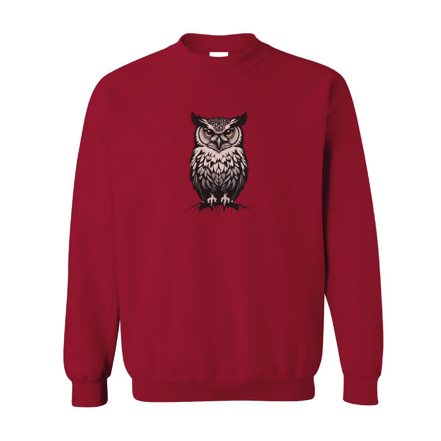 Owl Illustration Graphic Crewneck Sweatshirt | 20 Colors