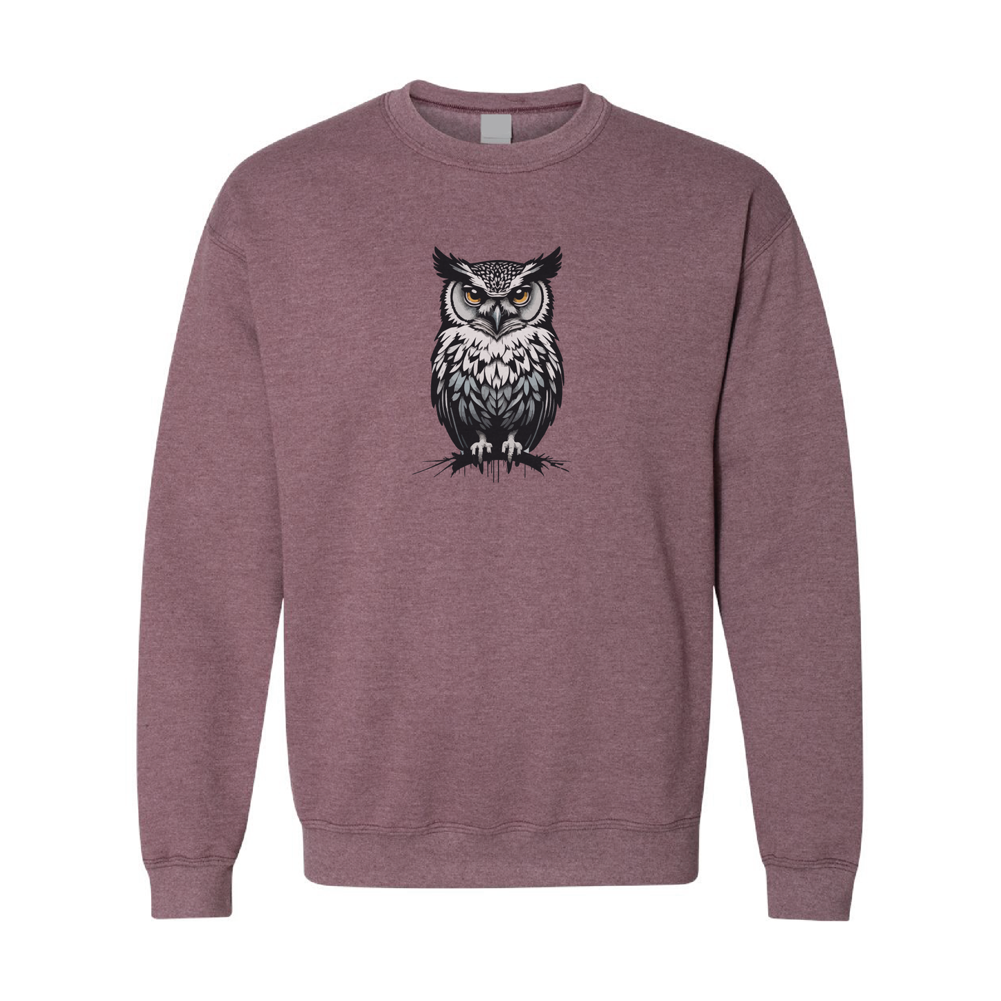 Owl Illustration Graphic Crewneck Sweatshirt | 20 Colors