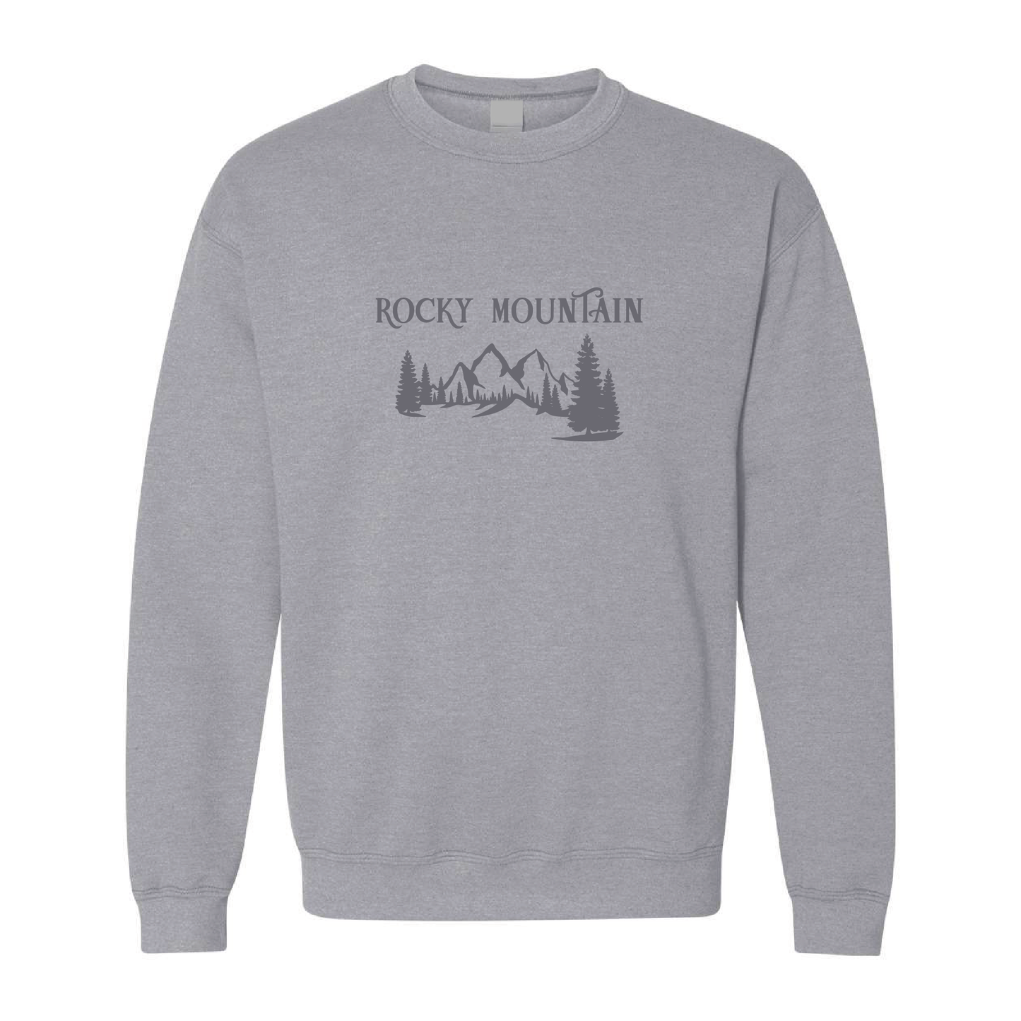 Rocky Mountains Graphic | Tone-On-Tone Crewneck Sweatshirt | 20 Colors