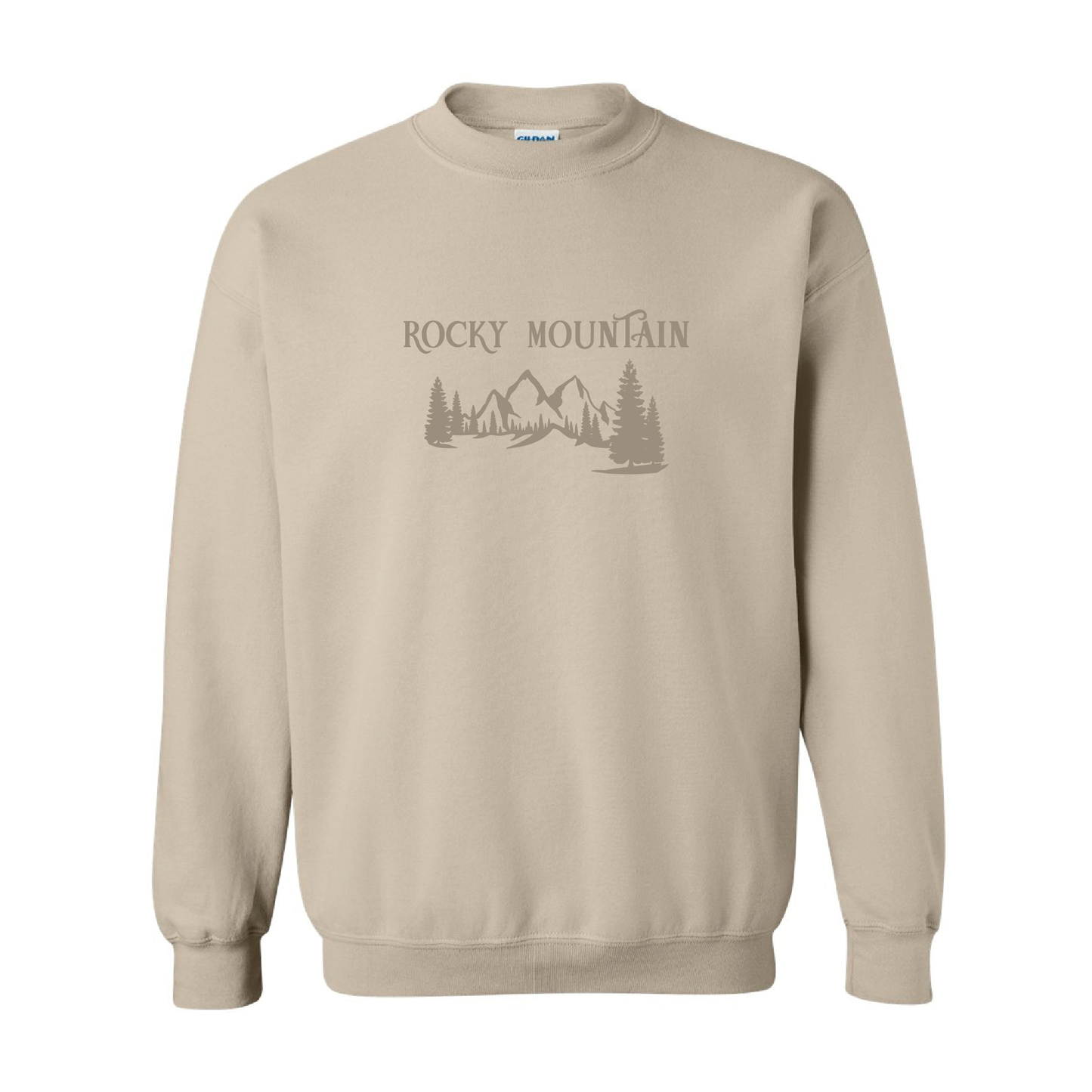 Rocky Mountains Graphic | Tone-On-Tone Crewneck Sweatshirt | 20 Colors