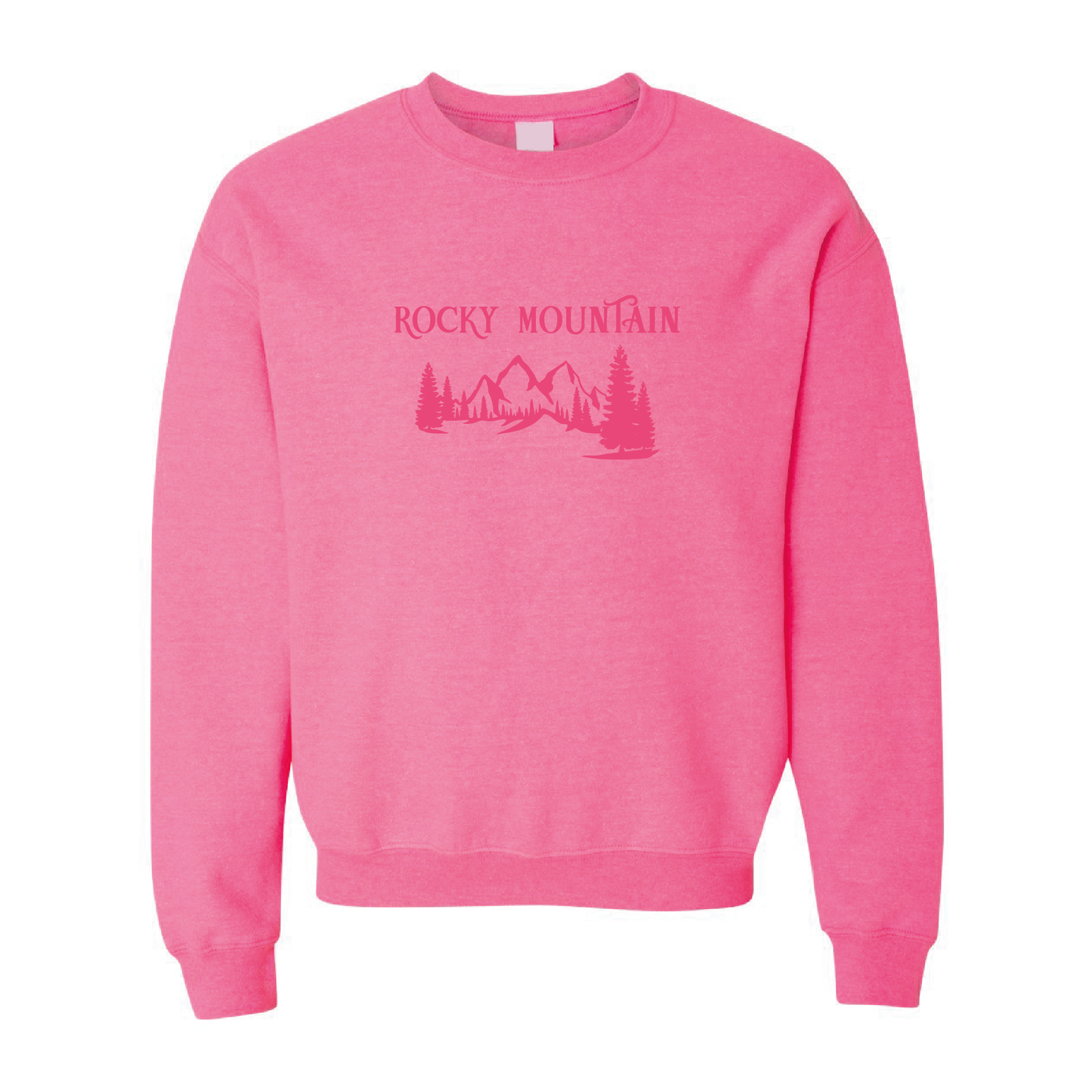 Rocky Mountains Graphic | Tone-On-Tone Crewneck Sweatshirt | 20 Colors