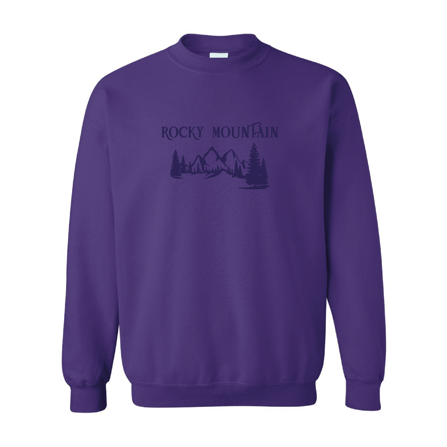 Rocky Mountains Graphic | Tone-On-Tone Crewneck Sweatshirt | 20 Colors