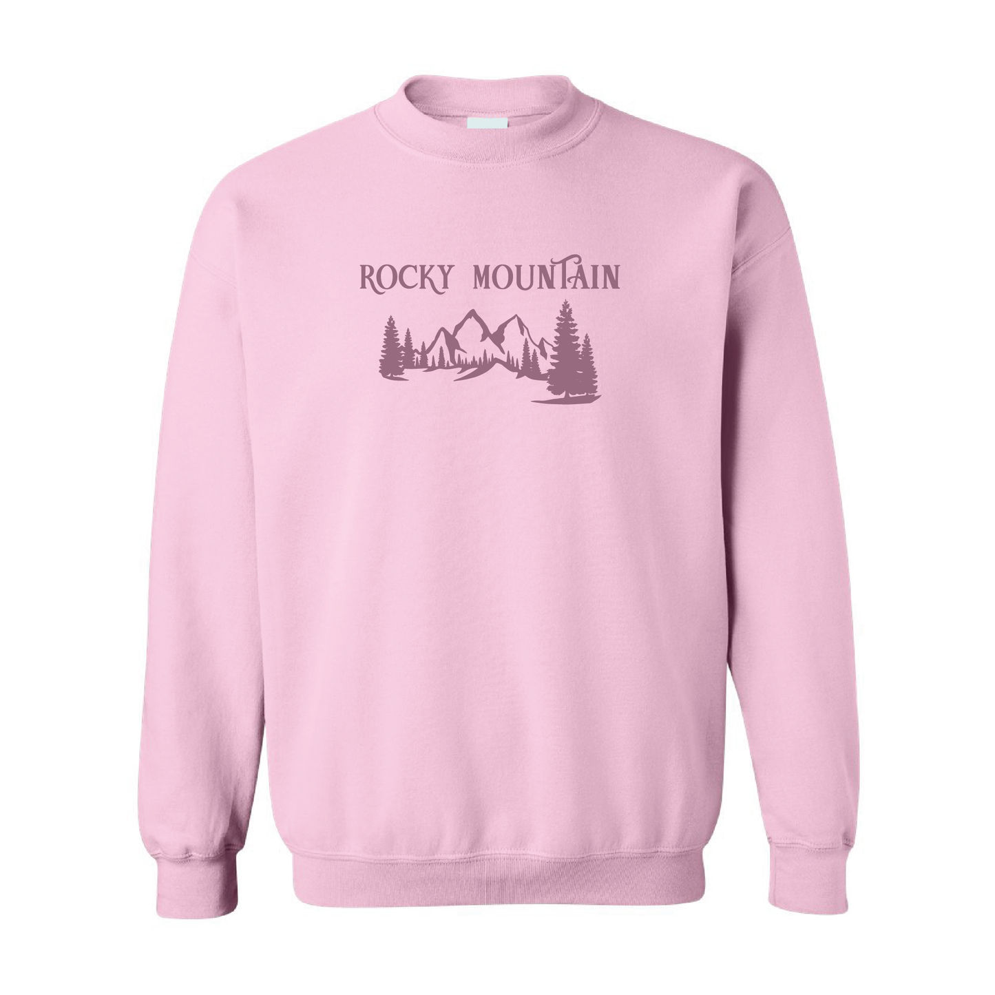 Rocky Mountains Graphic | Tone-On-Tone Crewneck Sweatshirt | 20 Colors