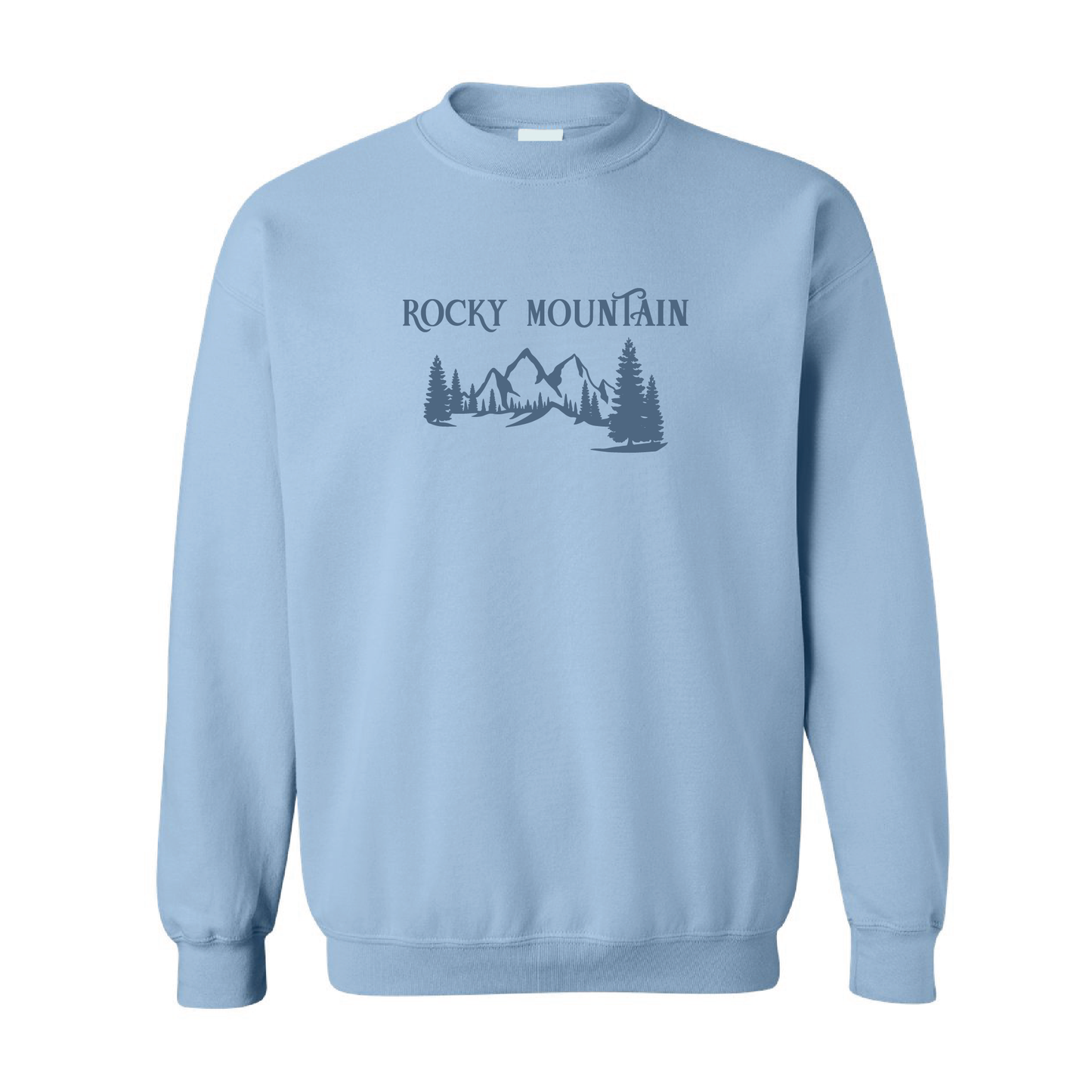 Rocky Mountains Graphic | Tone-On-Tone Crewneck Sweatshirt | 20 Colors