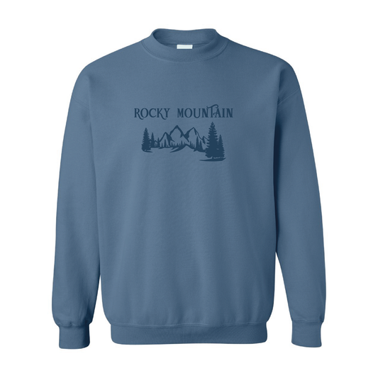 Rocky Mountains Graphic | Tone-On-Tone Crewneck Sweatshirt | 20 Colors