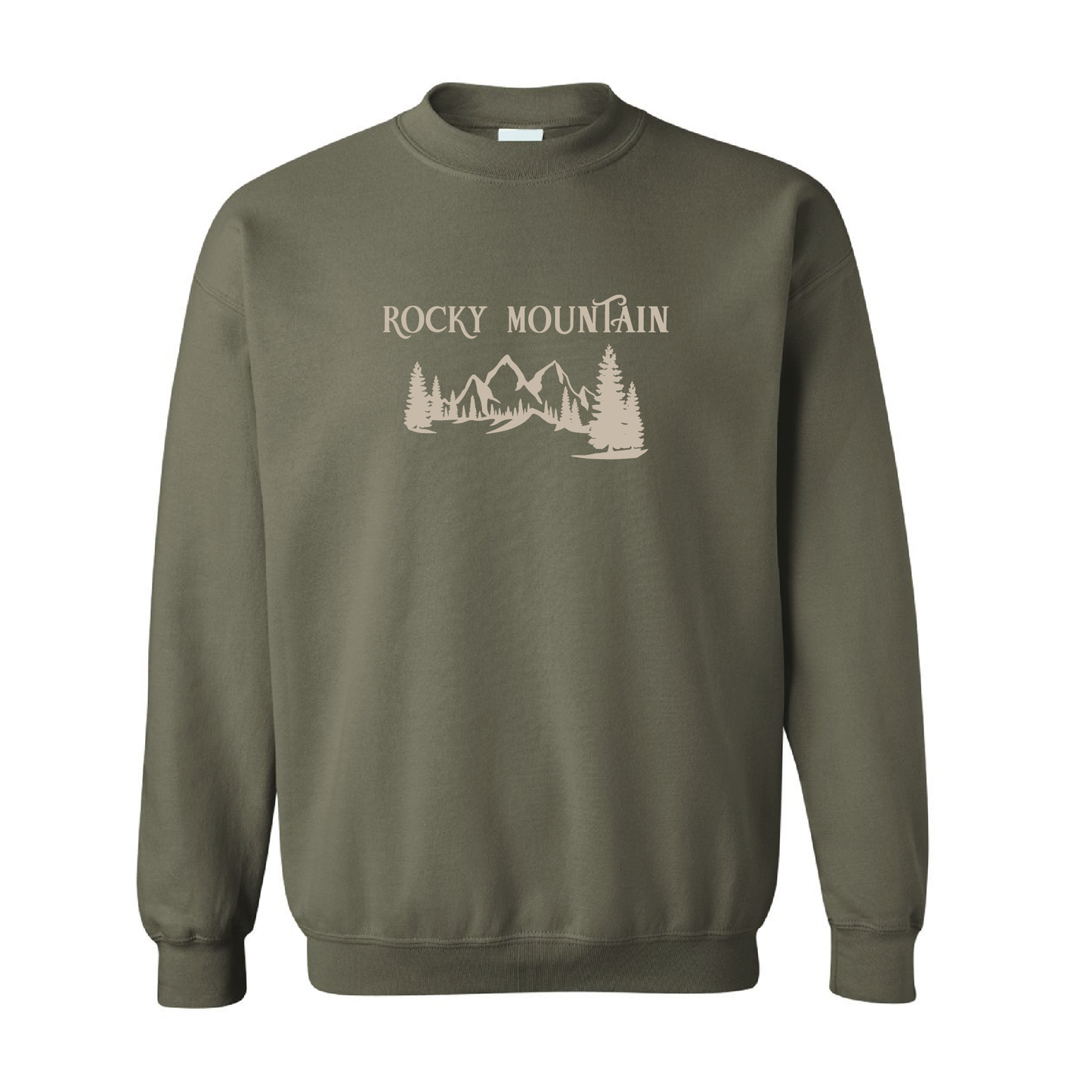 Sandy Rocky Mountains Graphic Crewneck Sweatshirt | 20 Colors