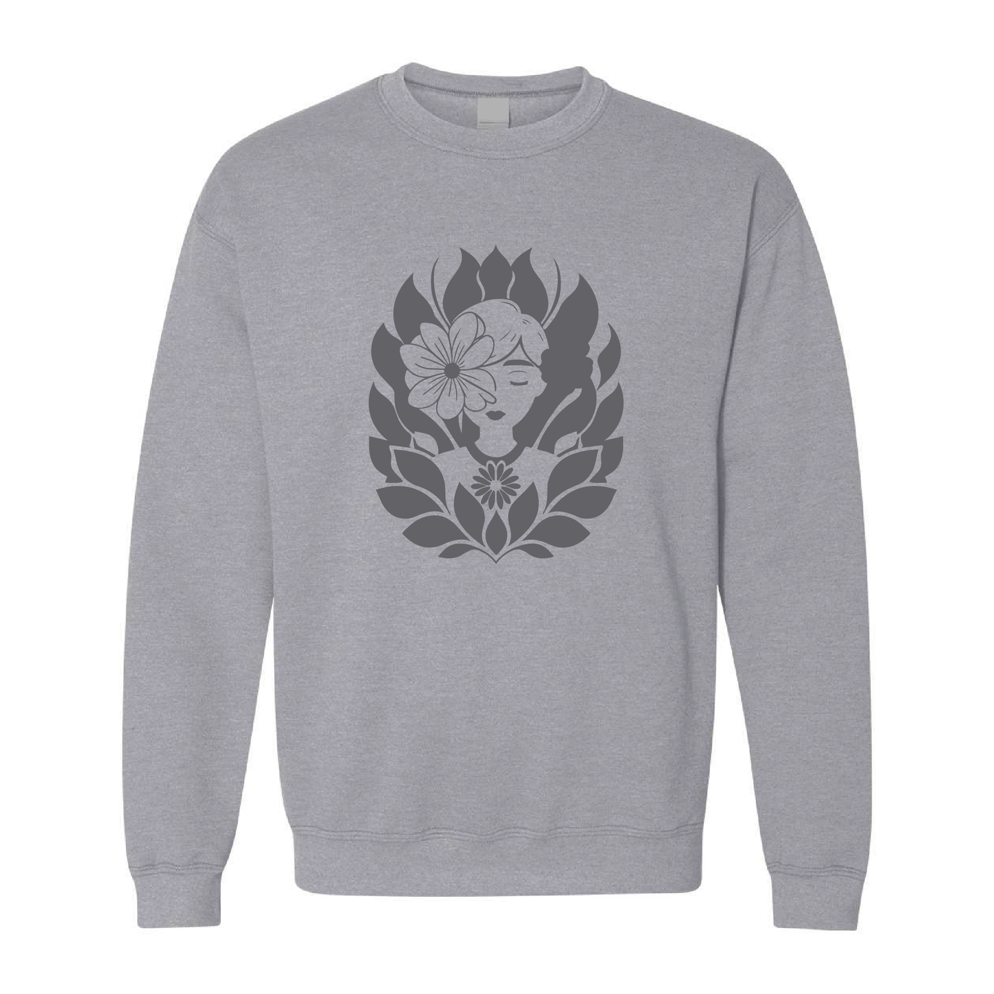 Floral Spirit Graphic | Tone-On-Tone Crewneck Sweatshirt | 20 Colors