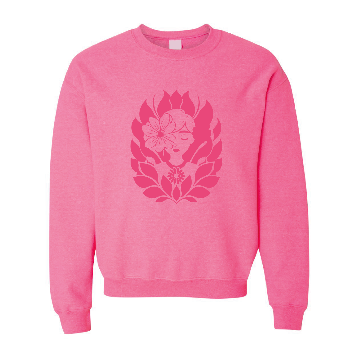 Floral Spirit Graphic | Tone-On-Tone Crewneck Sweatshirt | 20 Colors