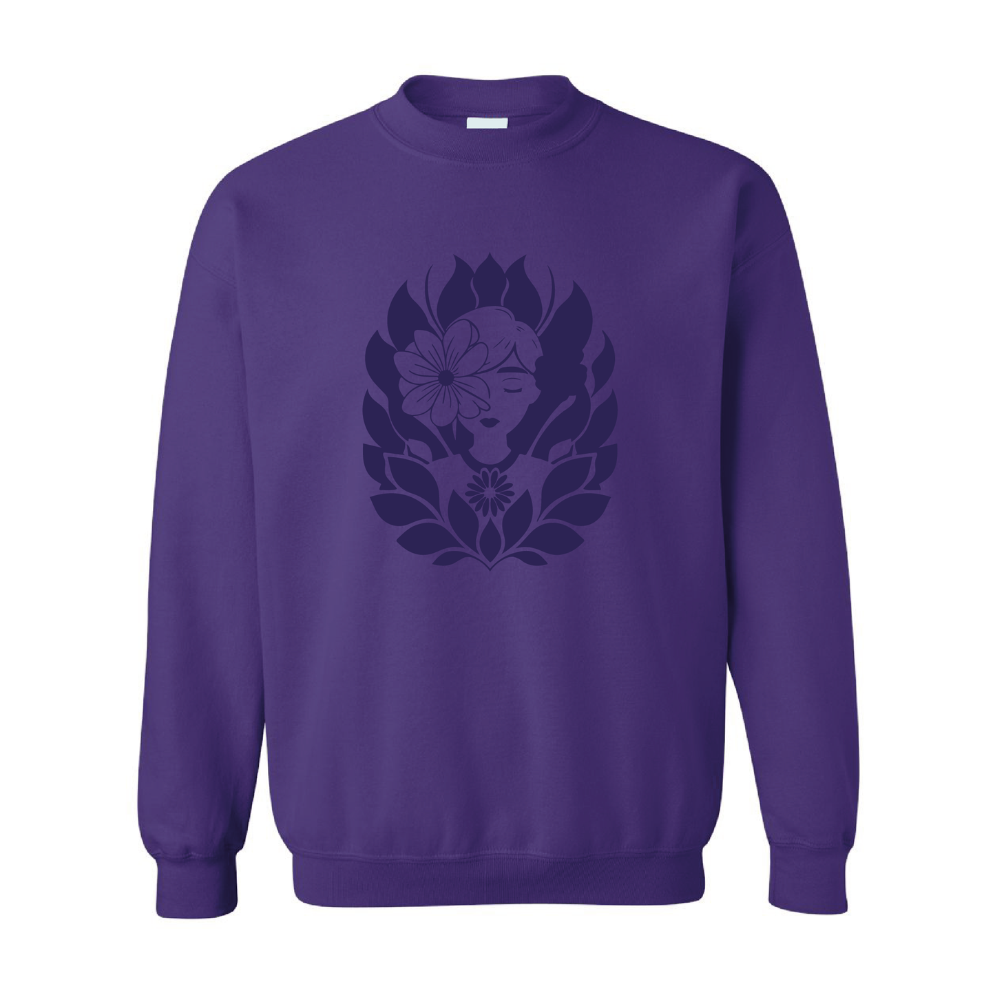 Floral Spirit Graphic | Tone-On-Tone Crewneck Sweatshirt | 20 Colors