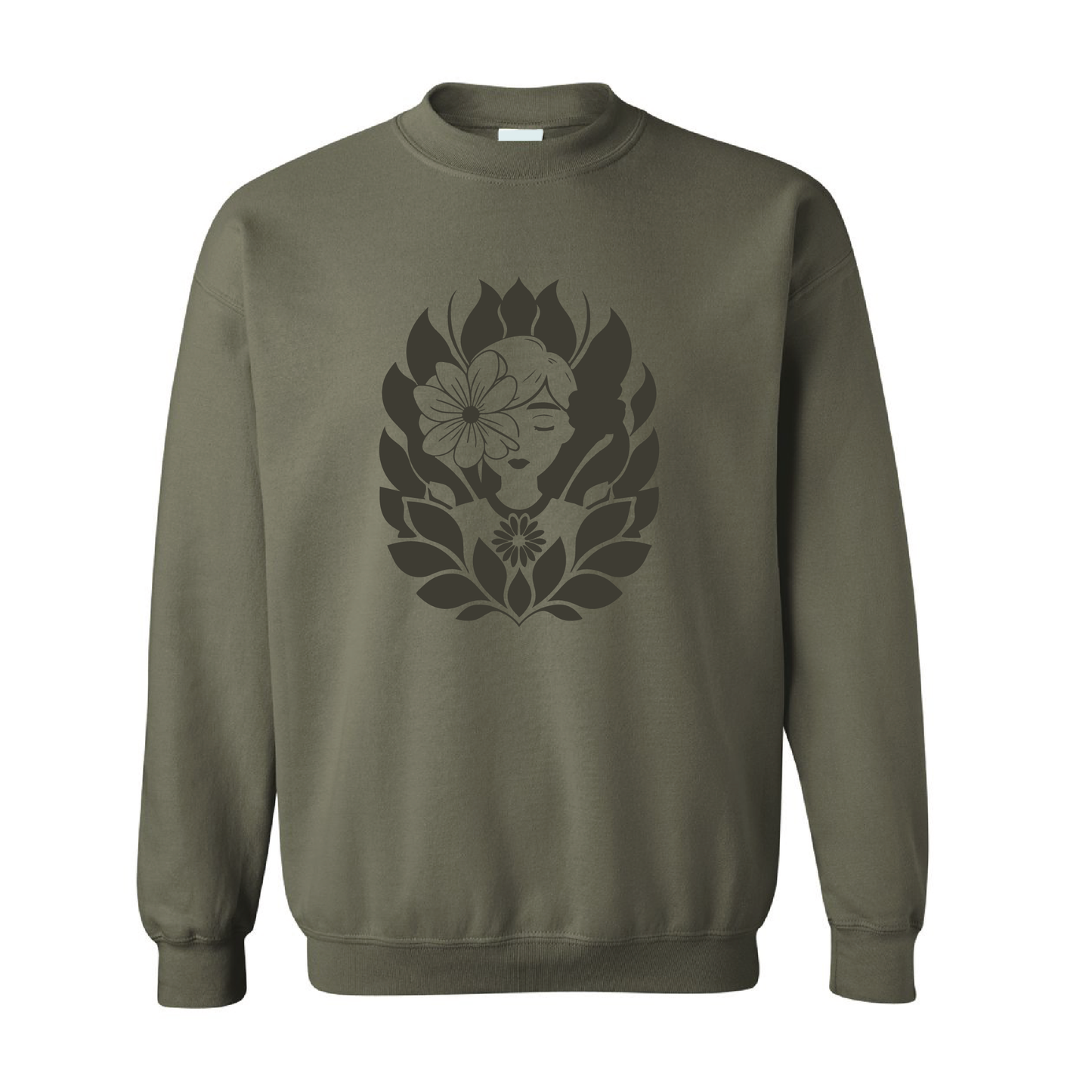 Floral Spirit Graphic | Tone-On-Tone Crewneck Sweatshirt | 20 Colors