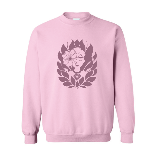 Floral Spirit Graphic | Tone-On-Tone Crewneck Sweatshirt | 20 Colors