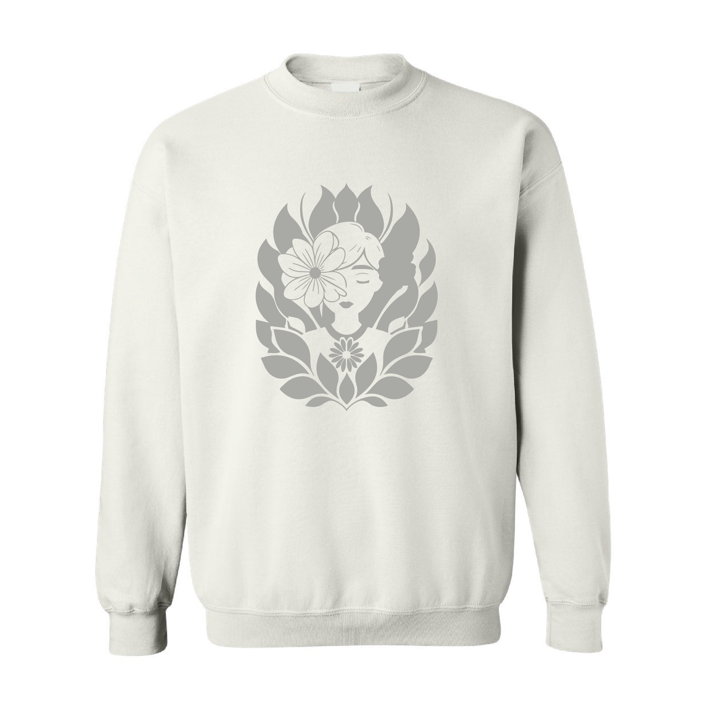 Floral Spirit Graphic | Tone-On-Tone Crewneck Sweatshirt | 20 Colors