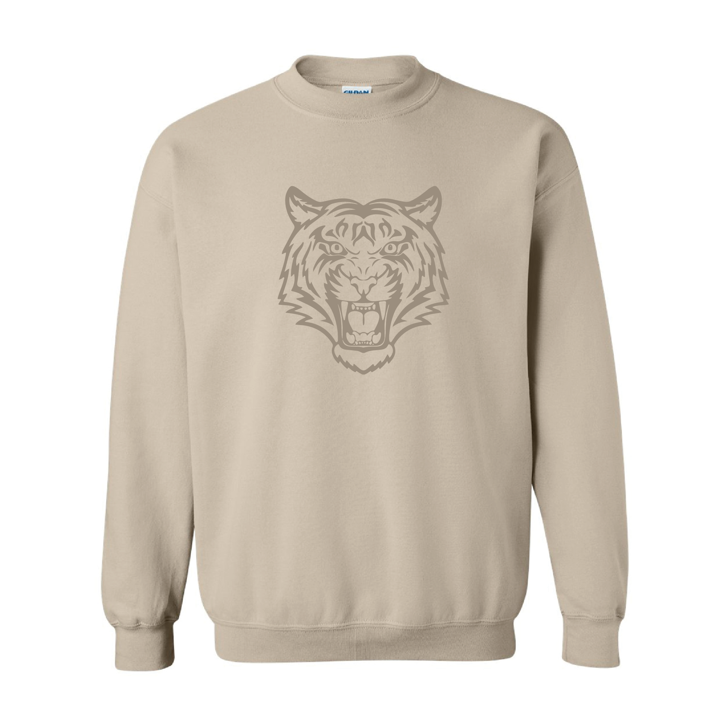 Tiger Graphic | Tone-On-Tone Crewneck Sweatshirt | 20 Colors