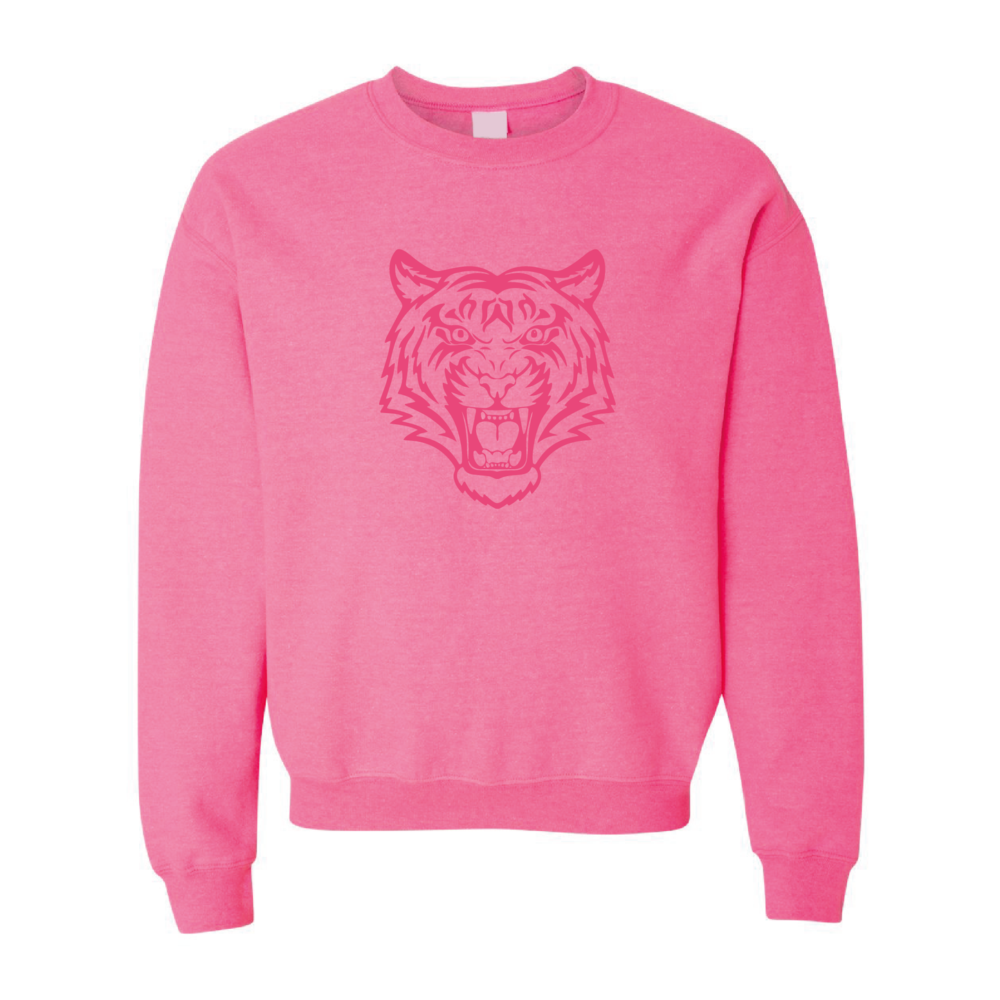 Tiger Graphic | Tone-On-Tone Crewneck Sweatshirt | 20 Colors