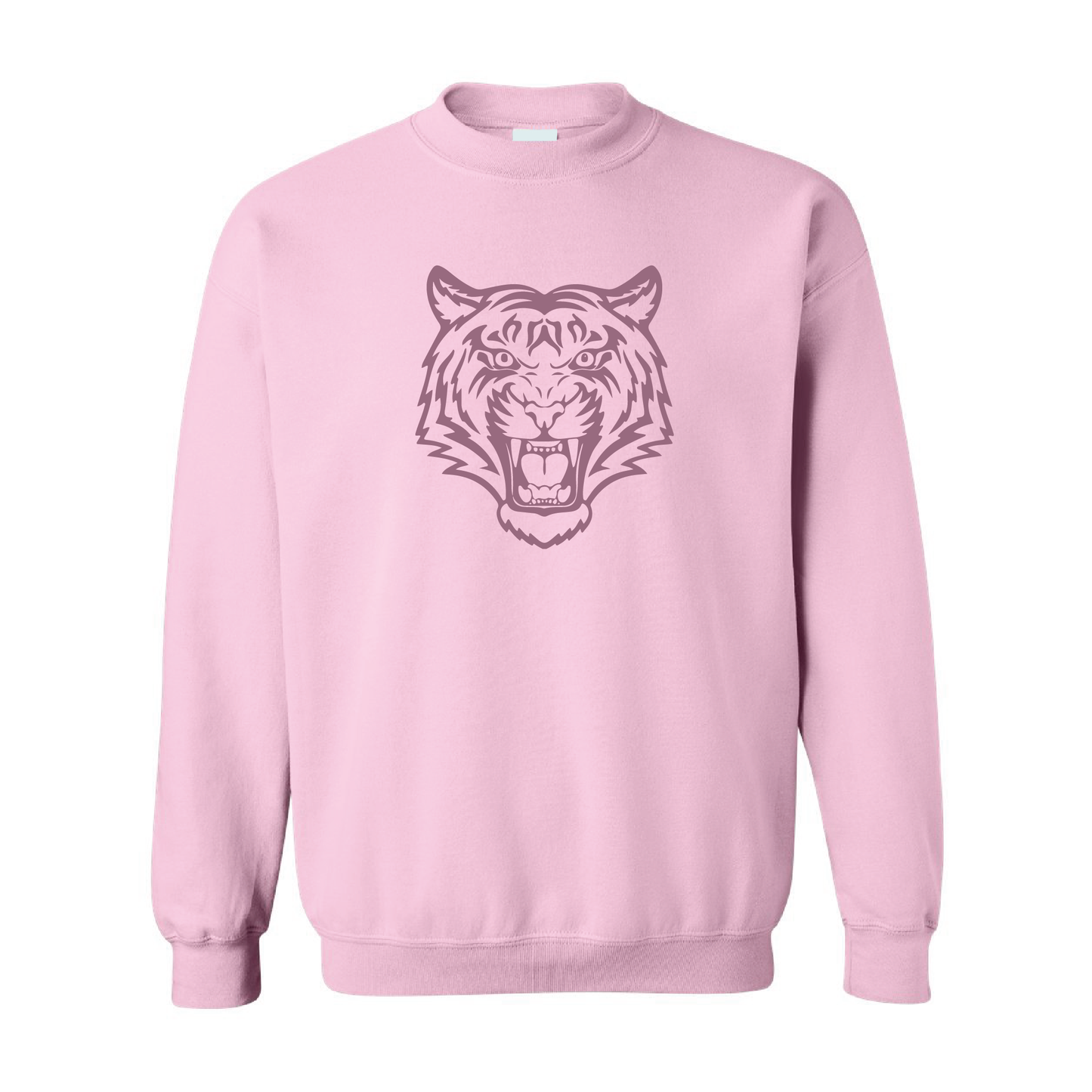 Tiger Graphic | Tone-On-Tone Crewneck Sweatshirt | 20 Colors