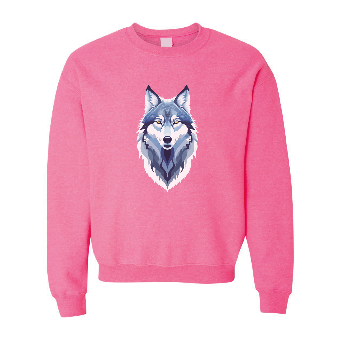 North Wolf Illustration Graphic Crewneck Sweatshirt | 20 Colors