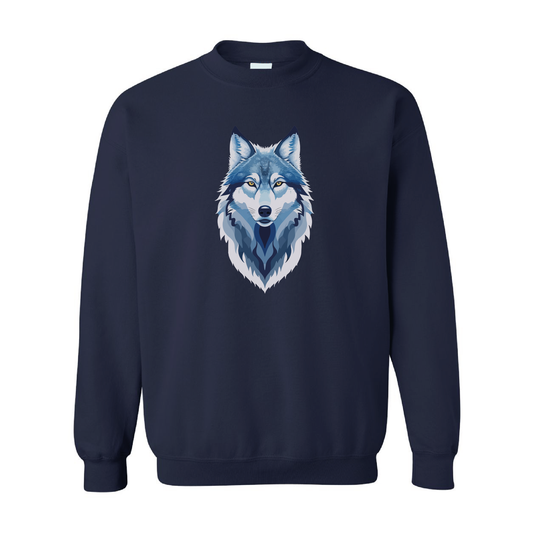 North Wolf Illustration Graphic Crewneck Sweatshirt | 20 Colors