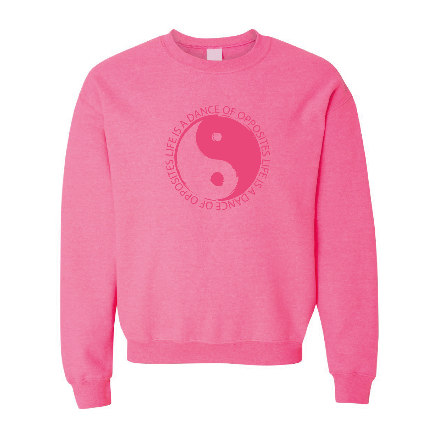 Yin Yang - Life Is A Dance of Opposites Graphic | Tone-On-Tone Crewneck Sweatshirt | 20 Colors