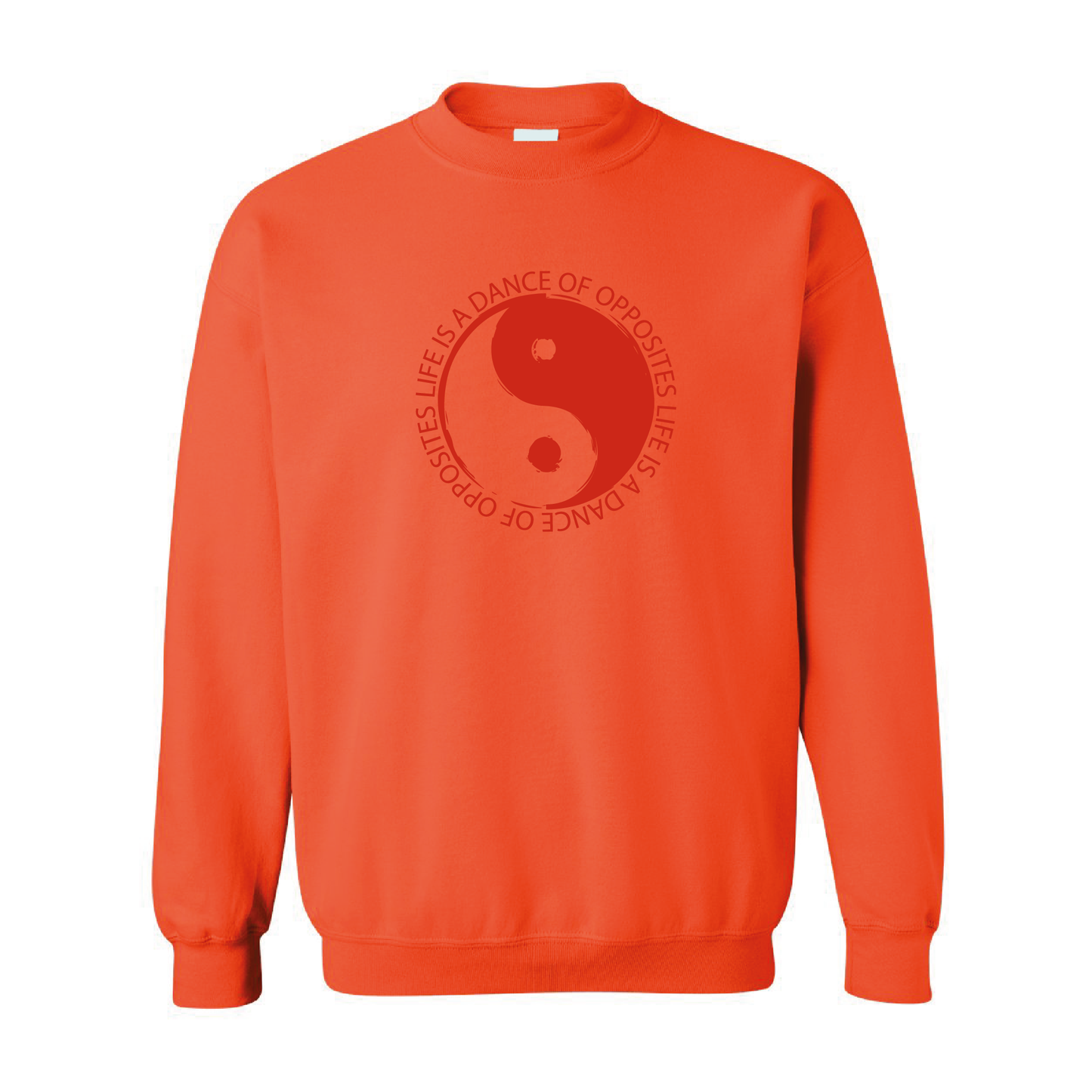 Yin Yang - Life Is A Dance of Opposites Graphic | Tone-On-Tone Crewneck Sweatshirt | 20 Colors