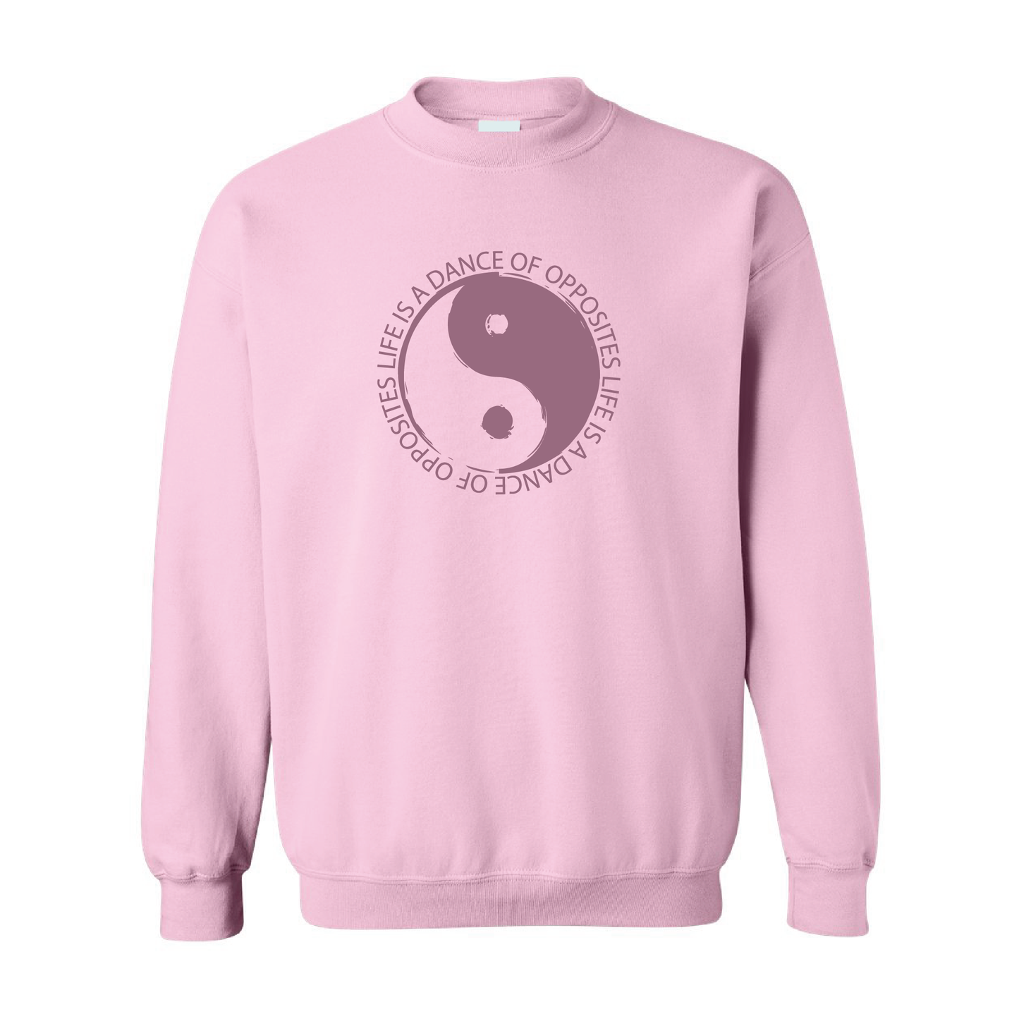 Yin Yang - Life Is A Dance of Opposites Graphic | Tone-On-Tone Crewneck Sweatshirt | 20 Colors