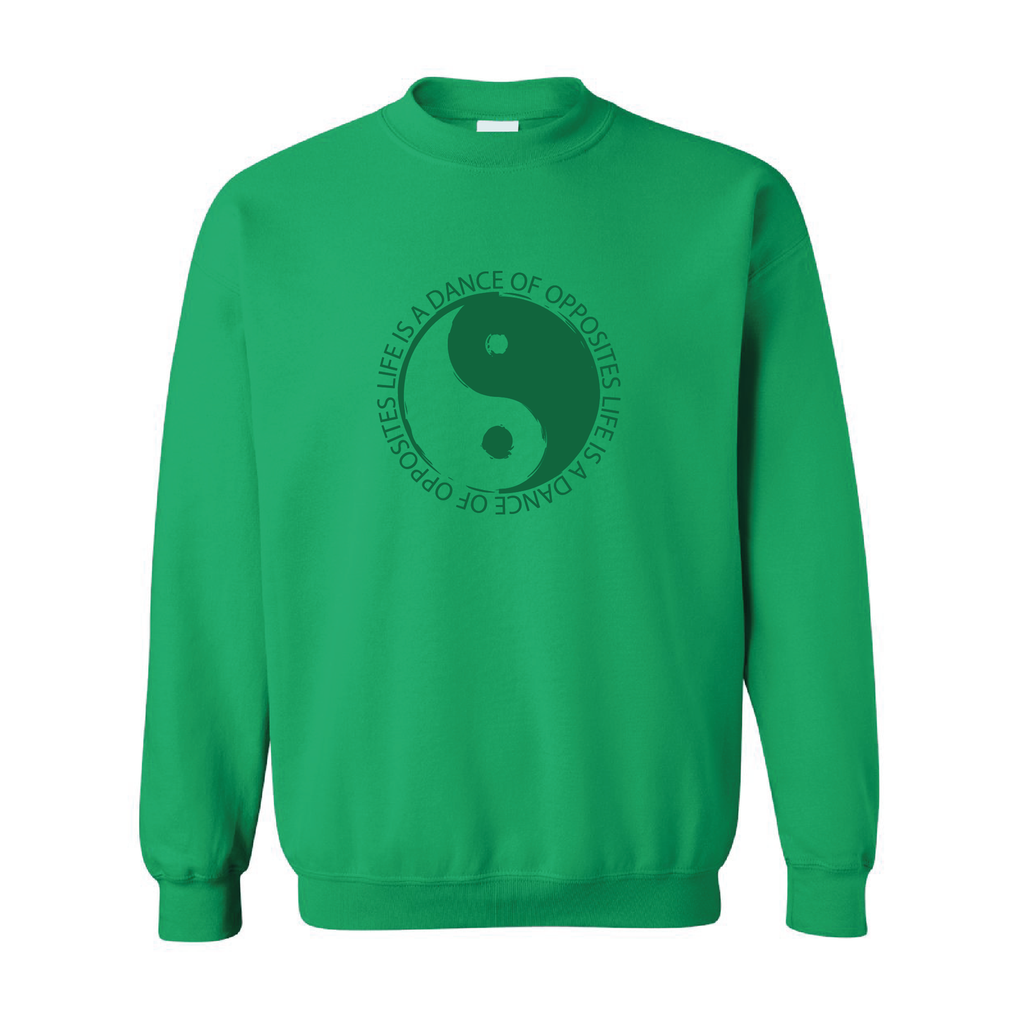 Yin Yang - Life Is A Dance of Opposites Graphic | Tone-On-Tone Crewneck Sweatshirt | 20 Colors