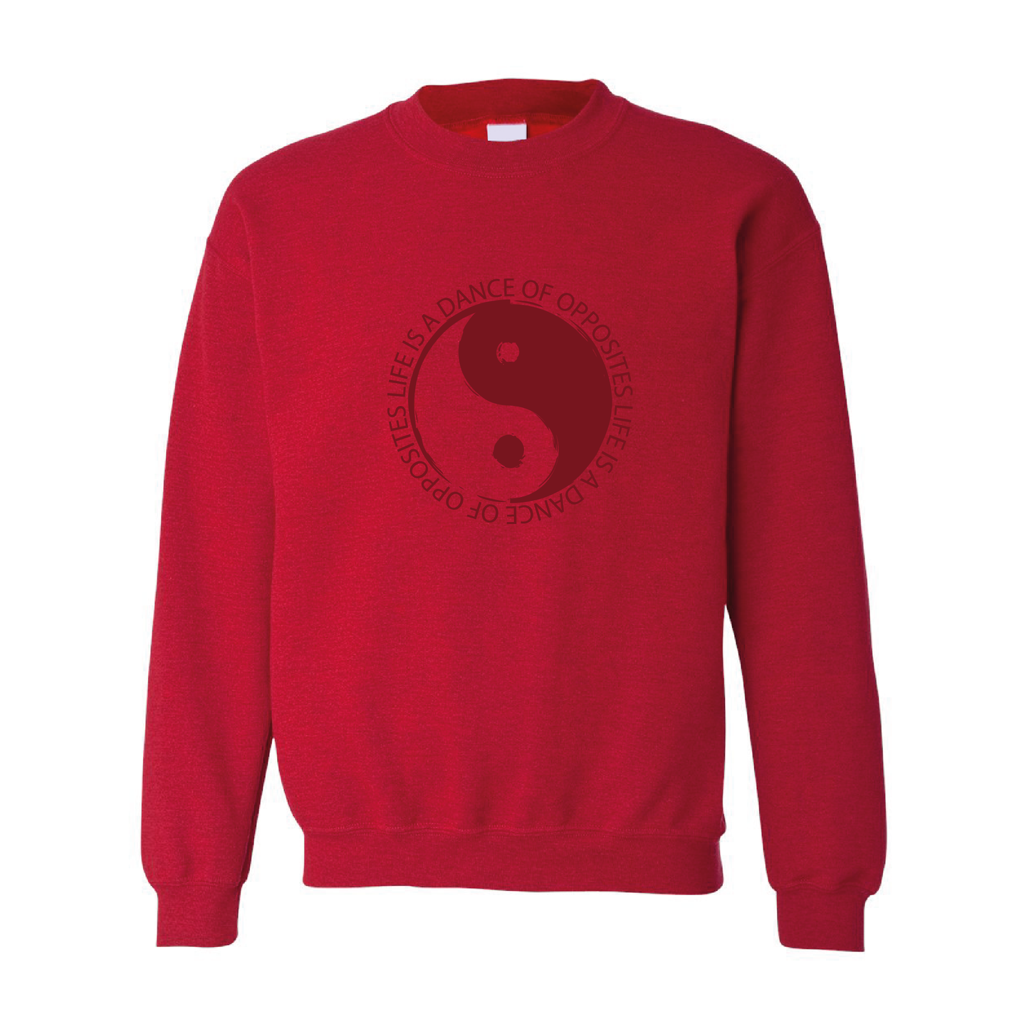 Yin Yang - Life Is A Dance of Opposites Graphic | Tone-On-Tone Crewneck Sweatshirt | 20 Colors