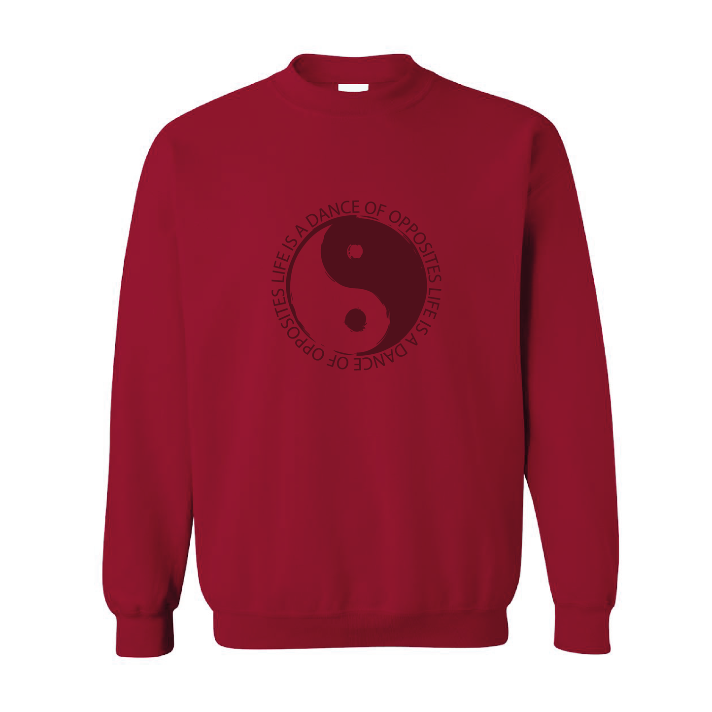 Yin Yang - Life Is A Dance of Opposites Graphic | Tone-On-Tone Crewneck Sweatshirt | 20 Colors