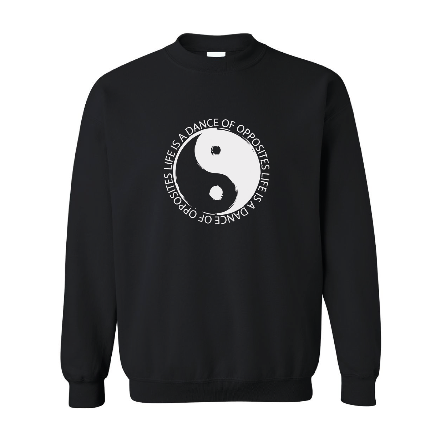 Yin Yang - Life Is A Dance of Opposites Graphic | Tone-On-Tone Crewneck Sweatshirt | 20 Colors