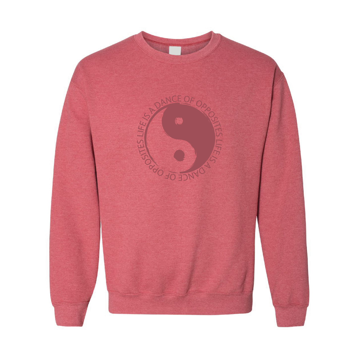 Yin Yang - Life Is A Dance of Opposites Graphic | Tone-On-Tone Crewneck Sweatshirt | 20 Colors