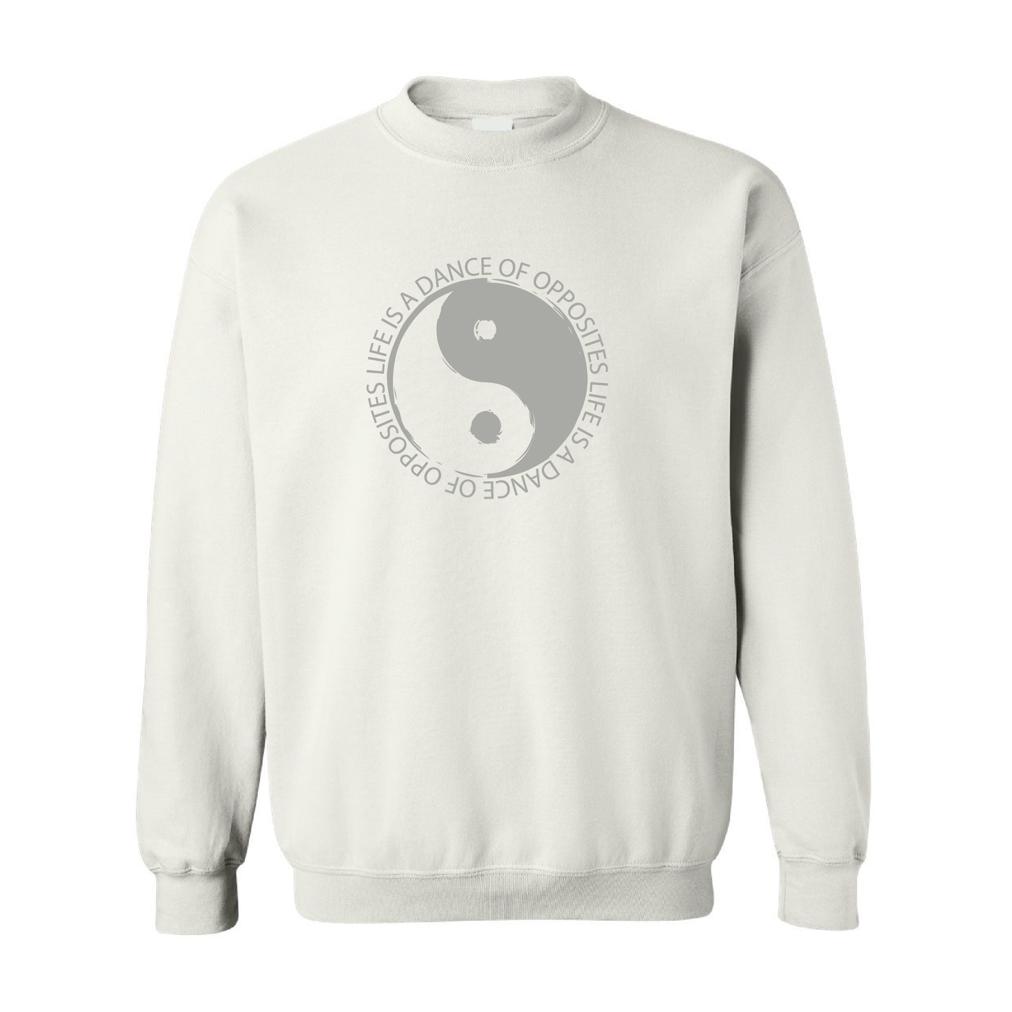 Yin Yang - Life Is A Dance of Opposites Graphic | Tone-On-Tone Crewneck Sweatshirt | 20 Colors